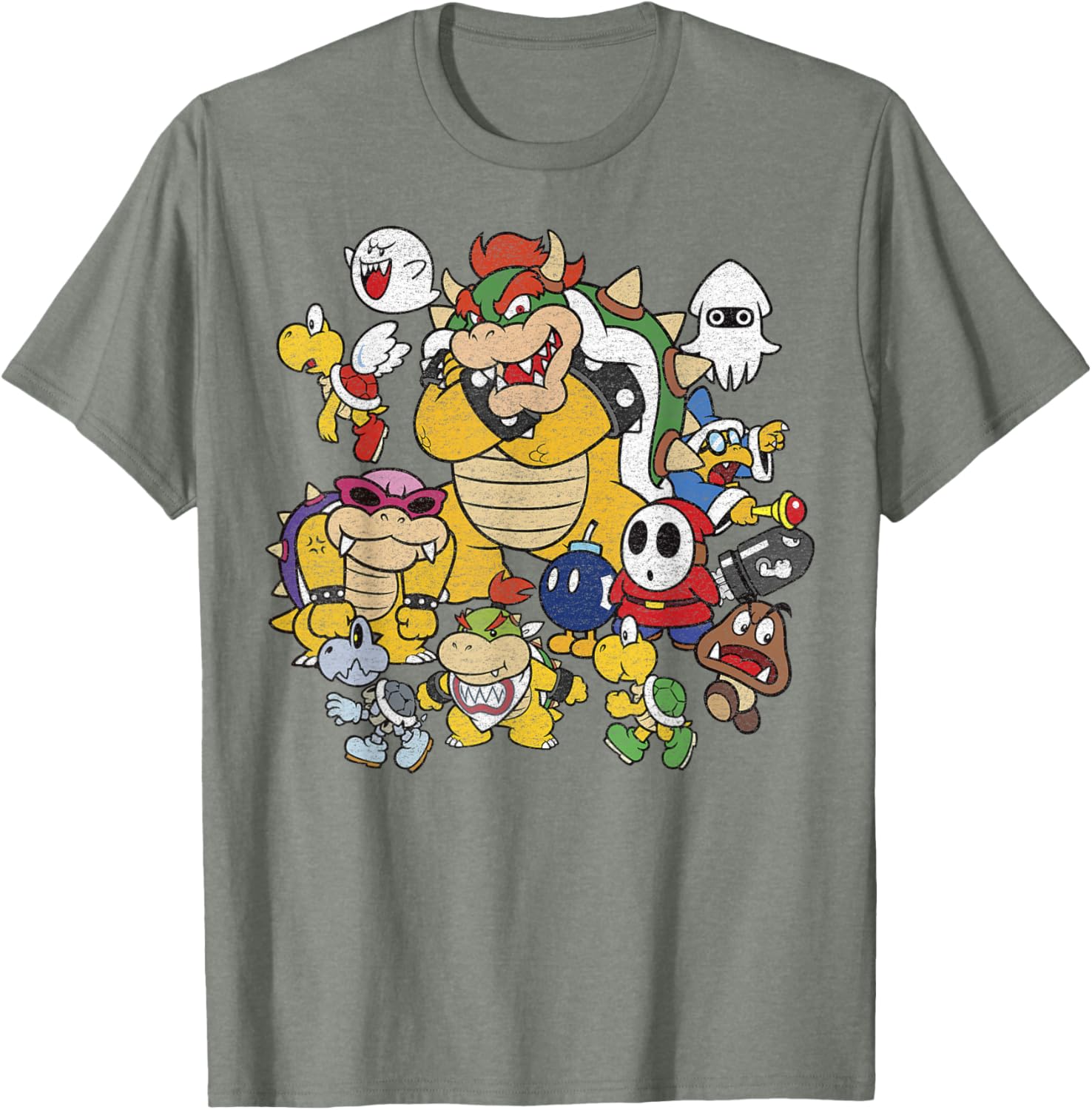 Nintendo Super Mario Bowser Enemy Group Shot T-Shirt for Fans and Gamers - 11