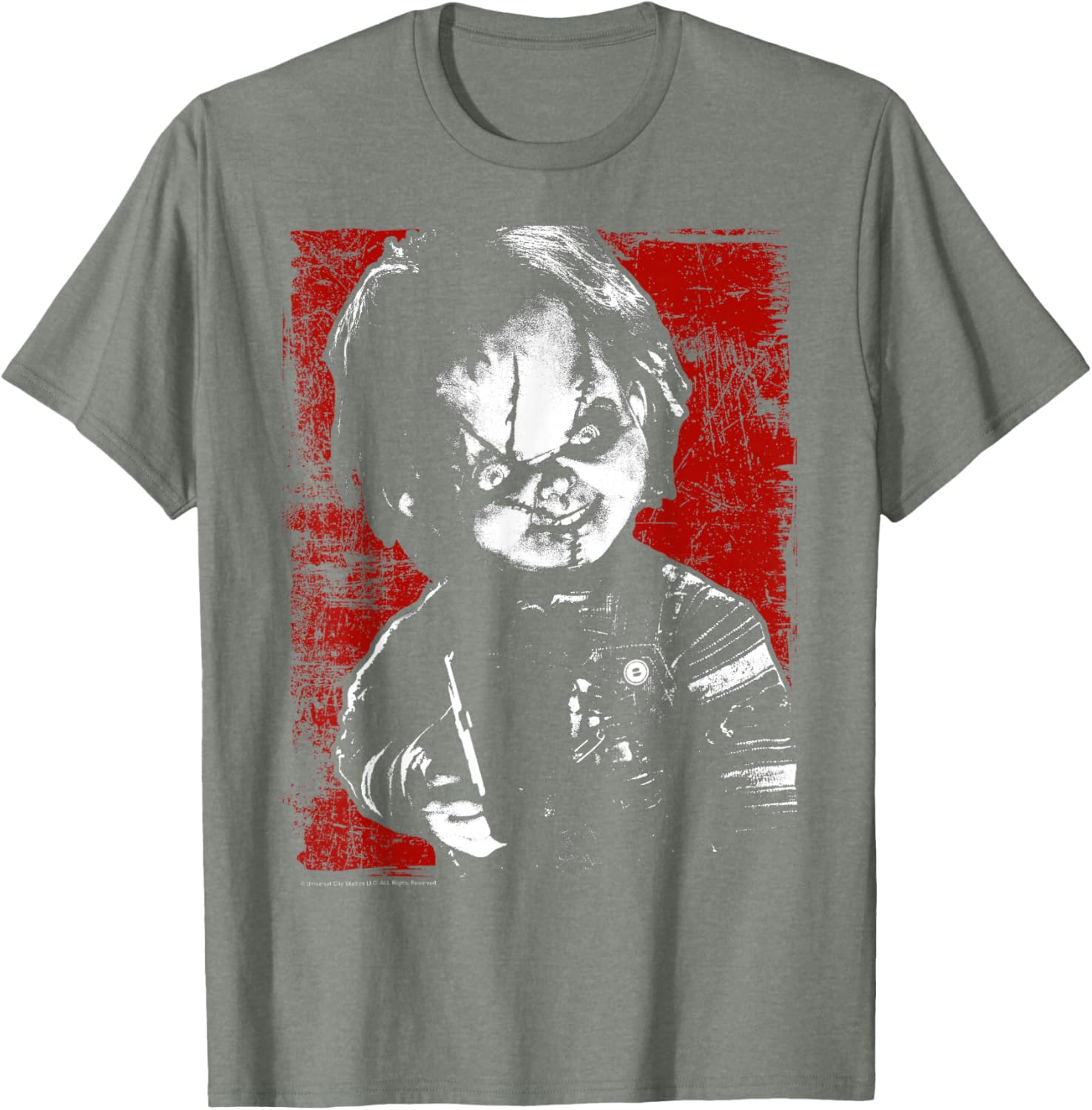 Child's Play Chucky Distressed Portrait T-Shirt for Fun Horror Fans - 2