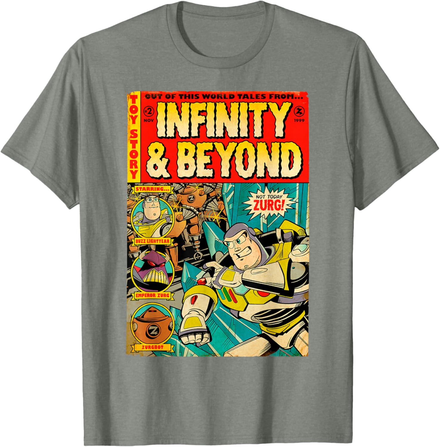 Disney Pixar Toy Story Buzz Lightyear Retro Comic Book T-Shirt for Fans - 1