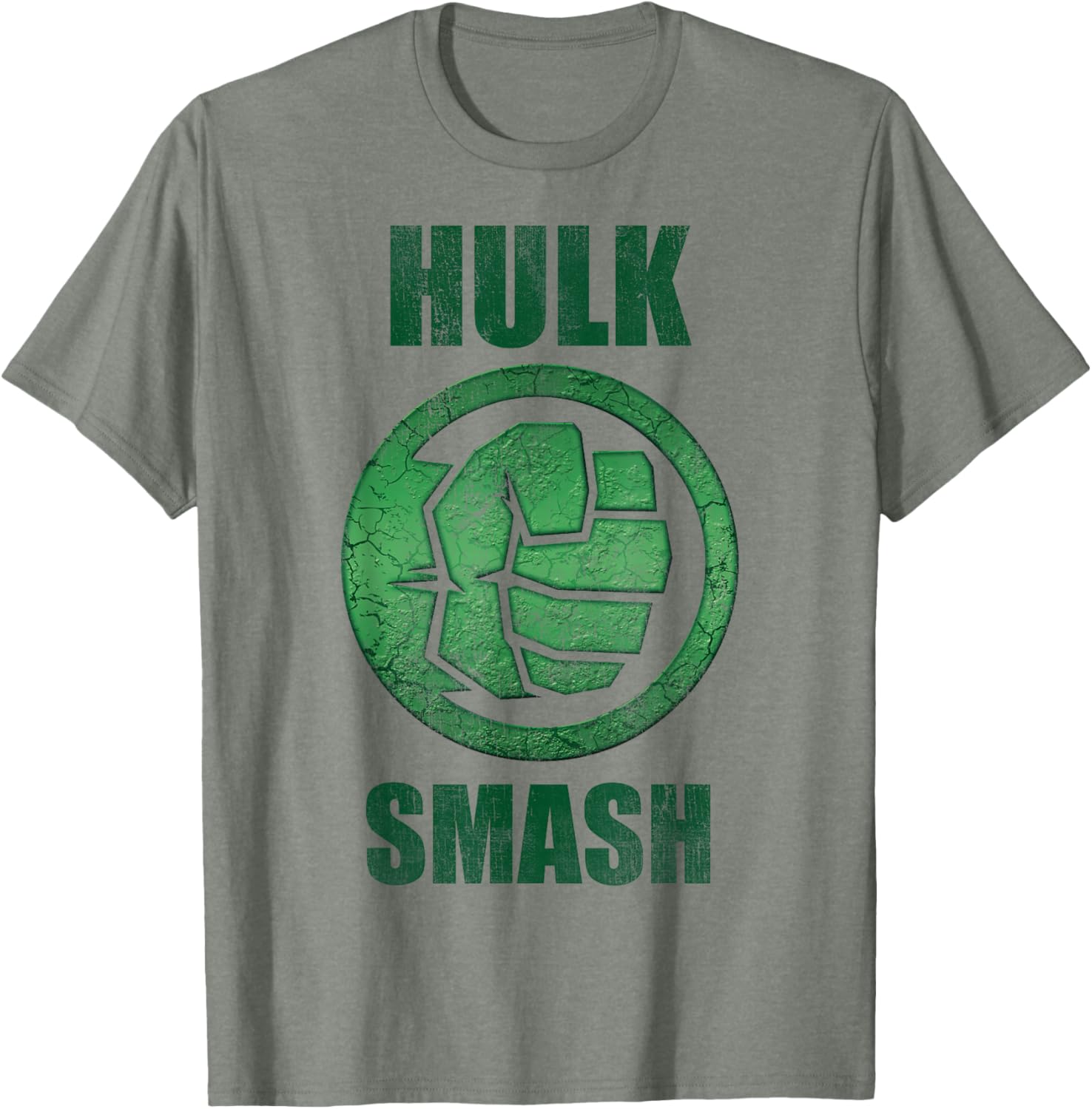 Marvel Hulk Smash Fist Circle Logo Green Stone Poster T-Shirt for Fans - 2
