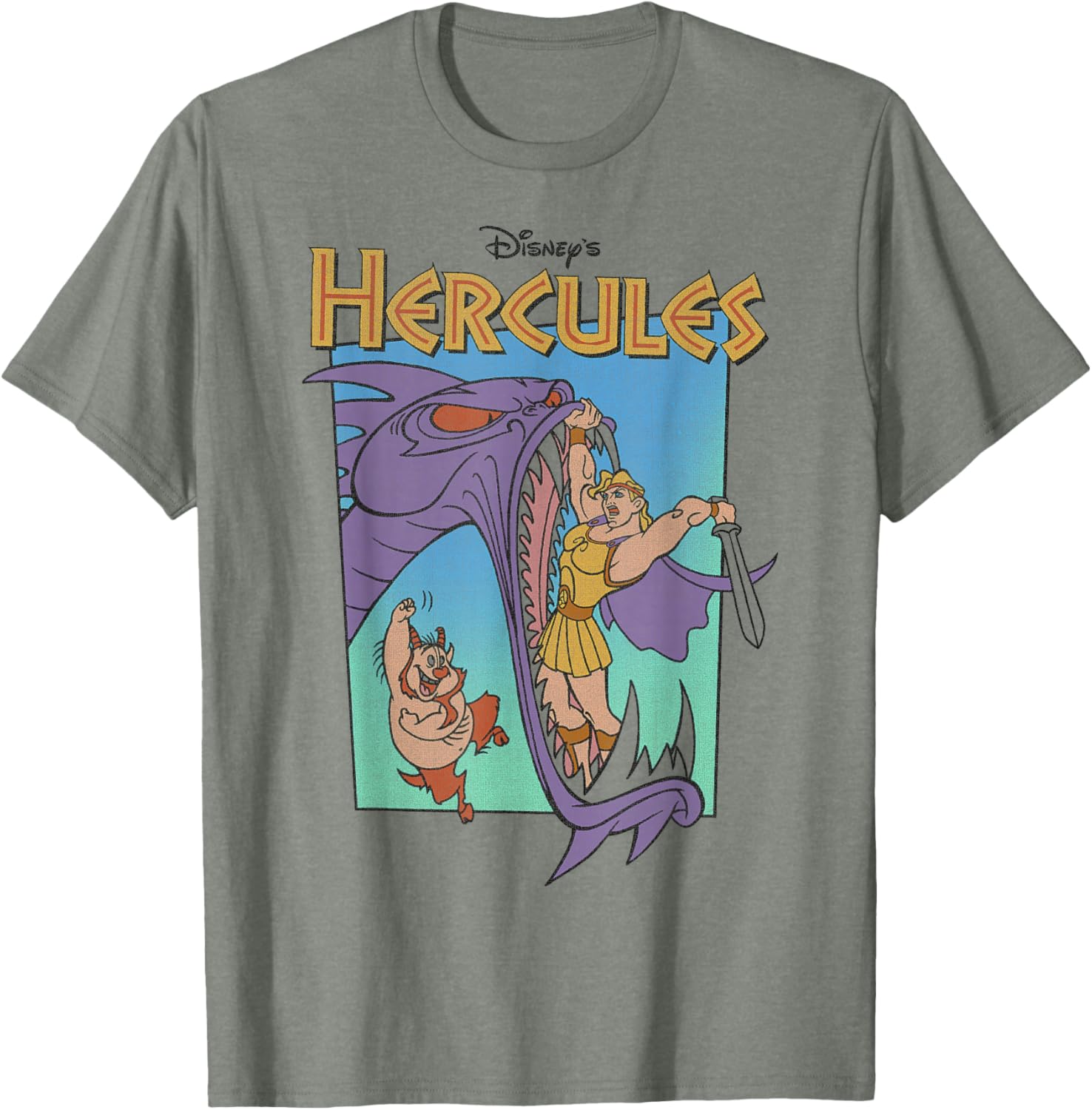 Disney Hercules Hydra Battle Retro T-Shirt Classic Movie Apparel - 8