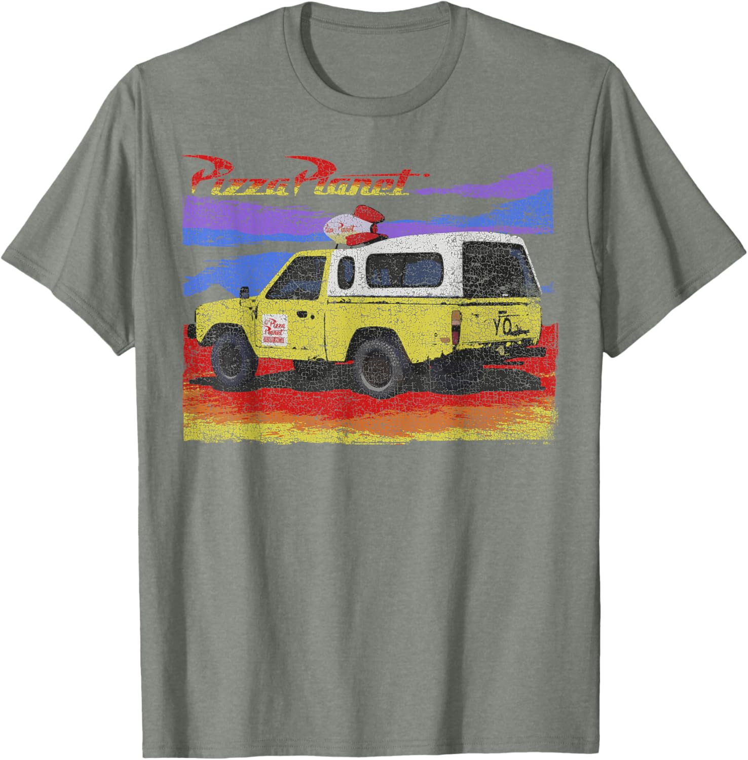 Disney Pixar Toy Story Pizza Planet Truck Distressed Vintage T-Shirt - 1