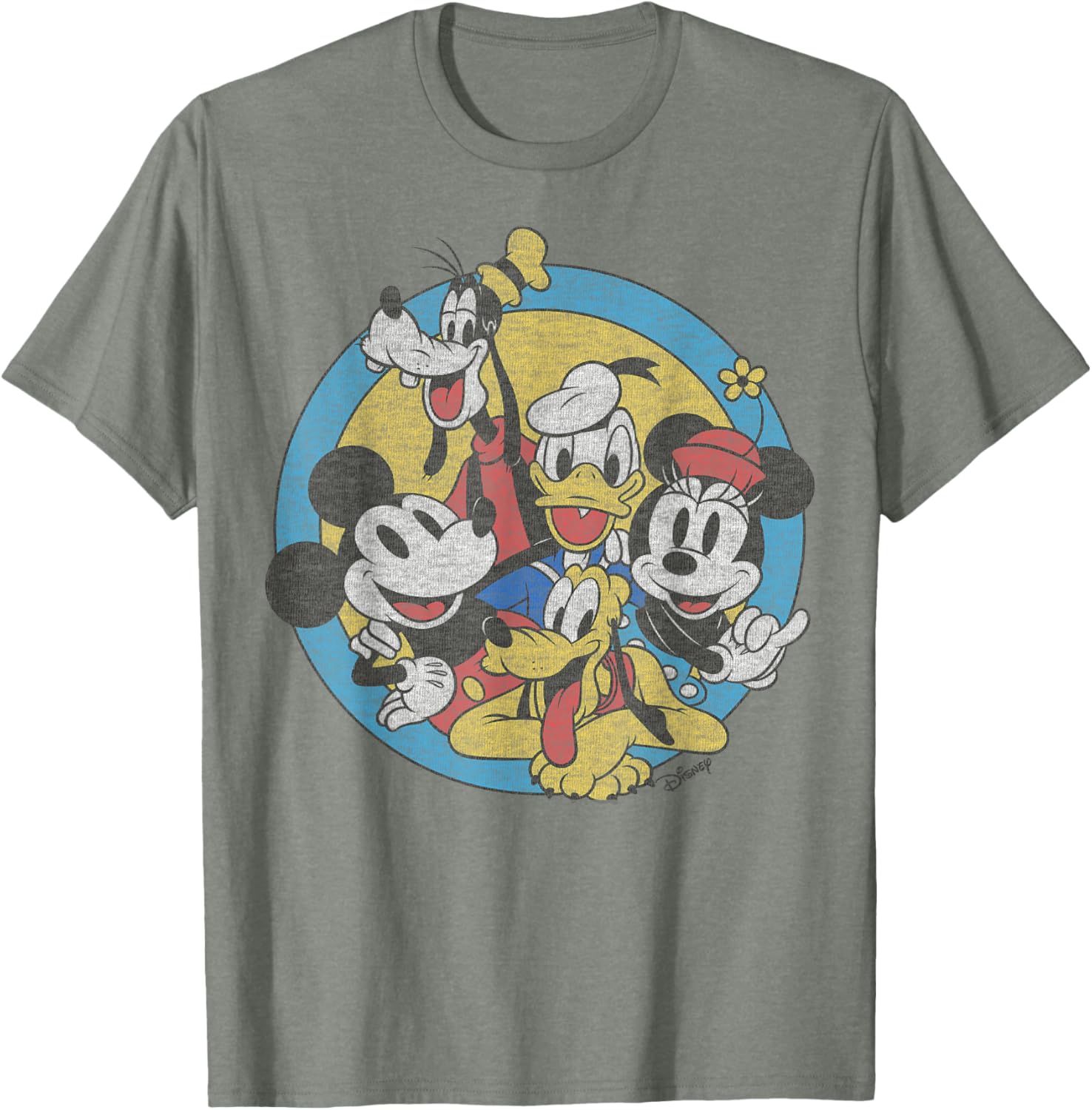 Disney Mickey And Friends Retro T-Shirt Classic Group Shot Apparel - 6