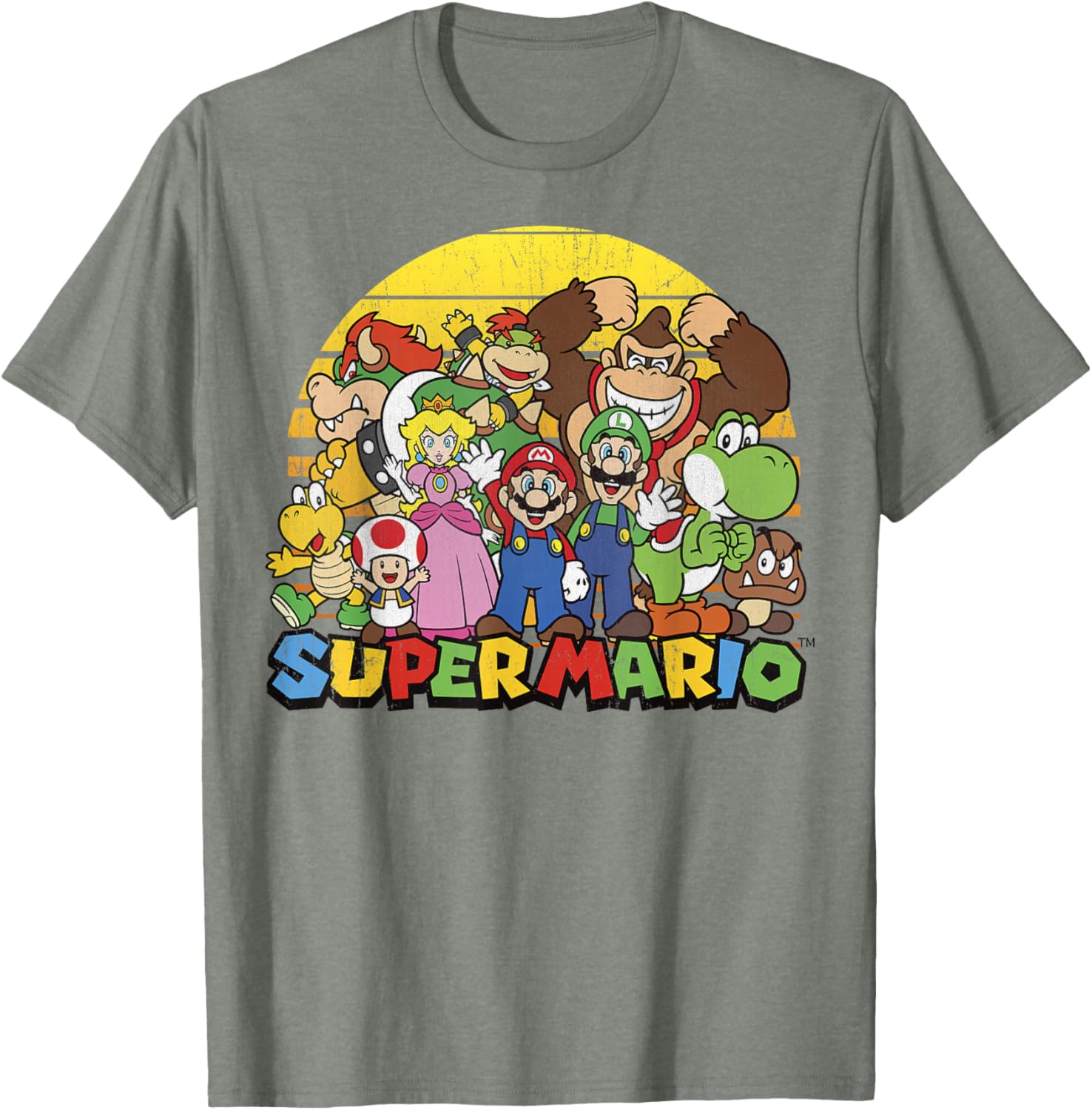 Vintage Nintendo Super Mario Group Portrait T-Shirt for Fans - 13