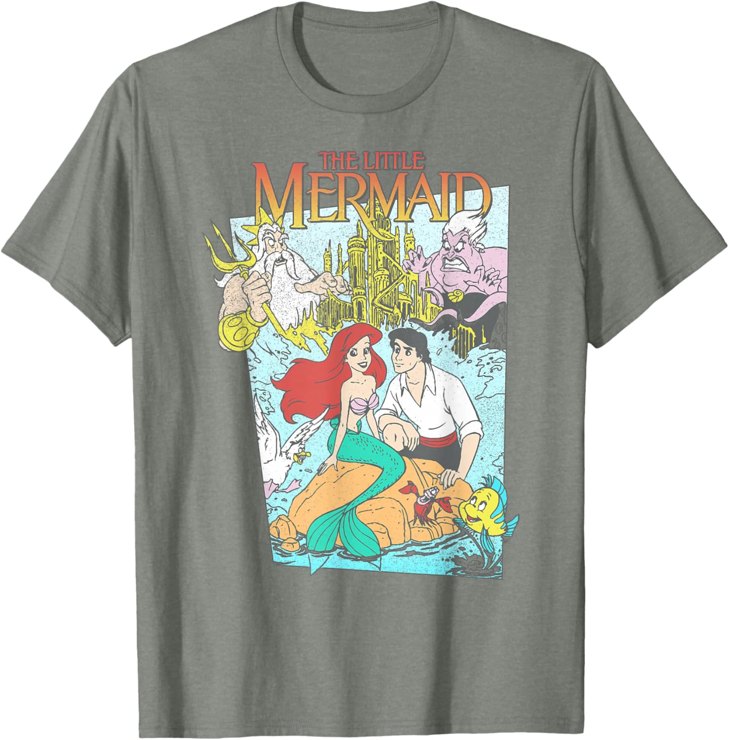 Vintage Little Mermaid Graphic T-Shirt for Disney Fans - Retro Style Apparel - 9