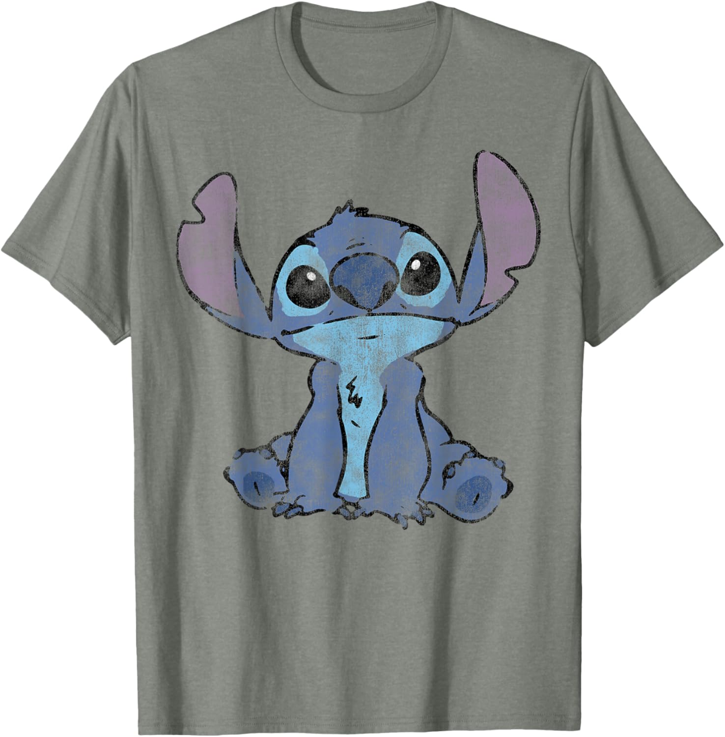 Disney Lilo and Stitch Distressed Stitch Portrait T-Shirt for Fans - 11