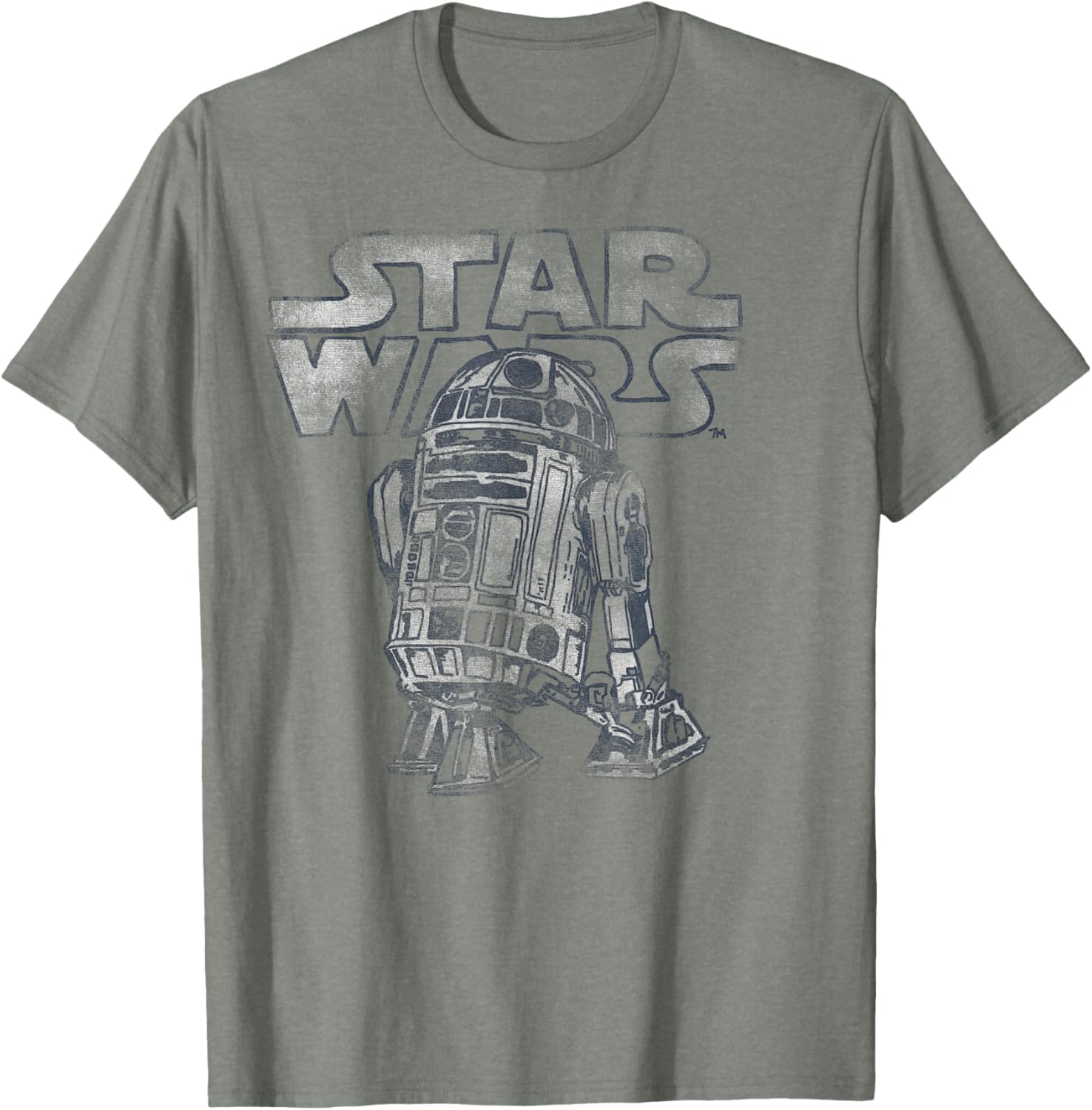 Vintage R2-D2 Distressed T-Shirt for Star Wars Fans - C2 Disney+ Style - 8