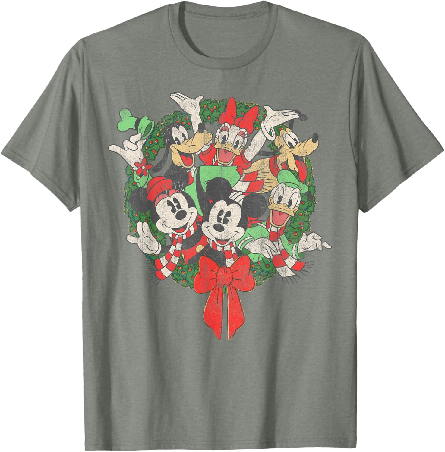 Disney Christmas Wreath T-Shirt for Festive Family Gatherings - 4
