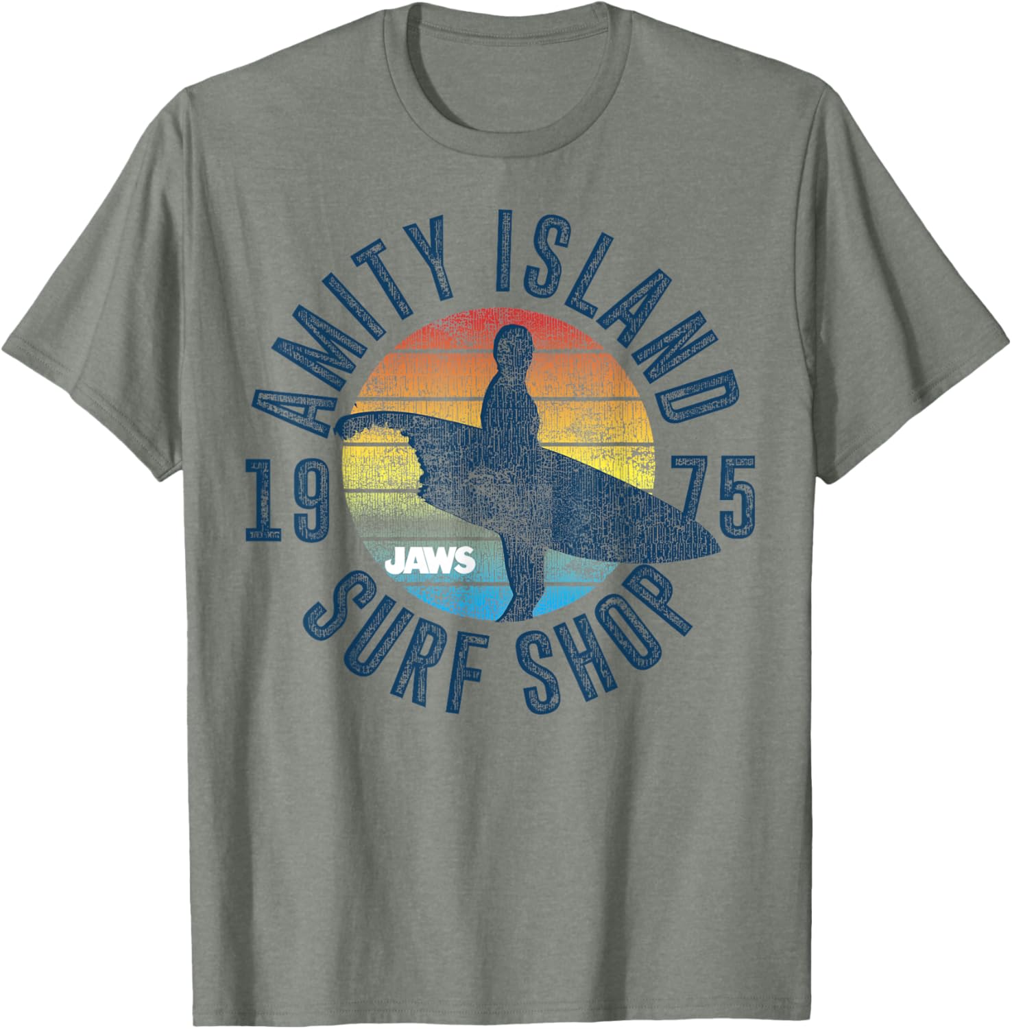 Jaws Amity Island Surfboard T-Shirt for Fans of Classic Movies - 7