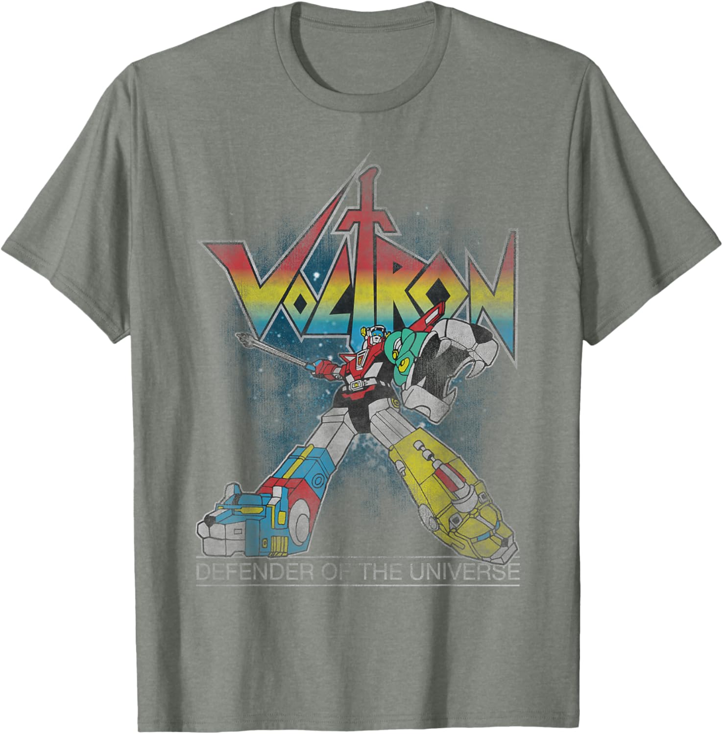 Voltron Retro Defender Rainbow Graphic T-Shirt for Fans and Collectors - 7