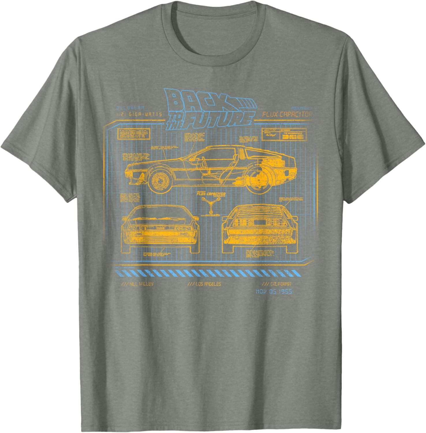 Back To The Future DeLorean Schematics T-Shirt for Fans and Collectors - 5