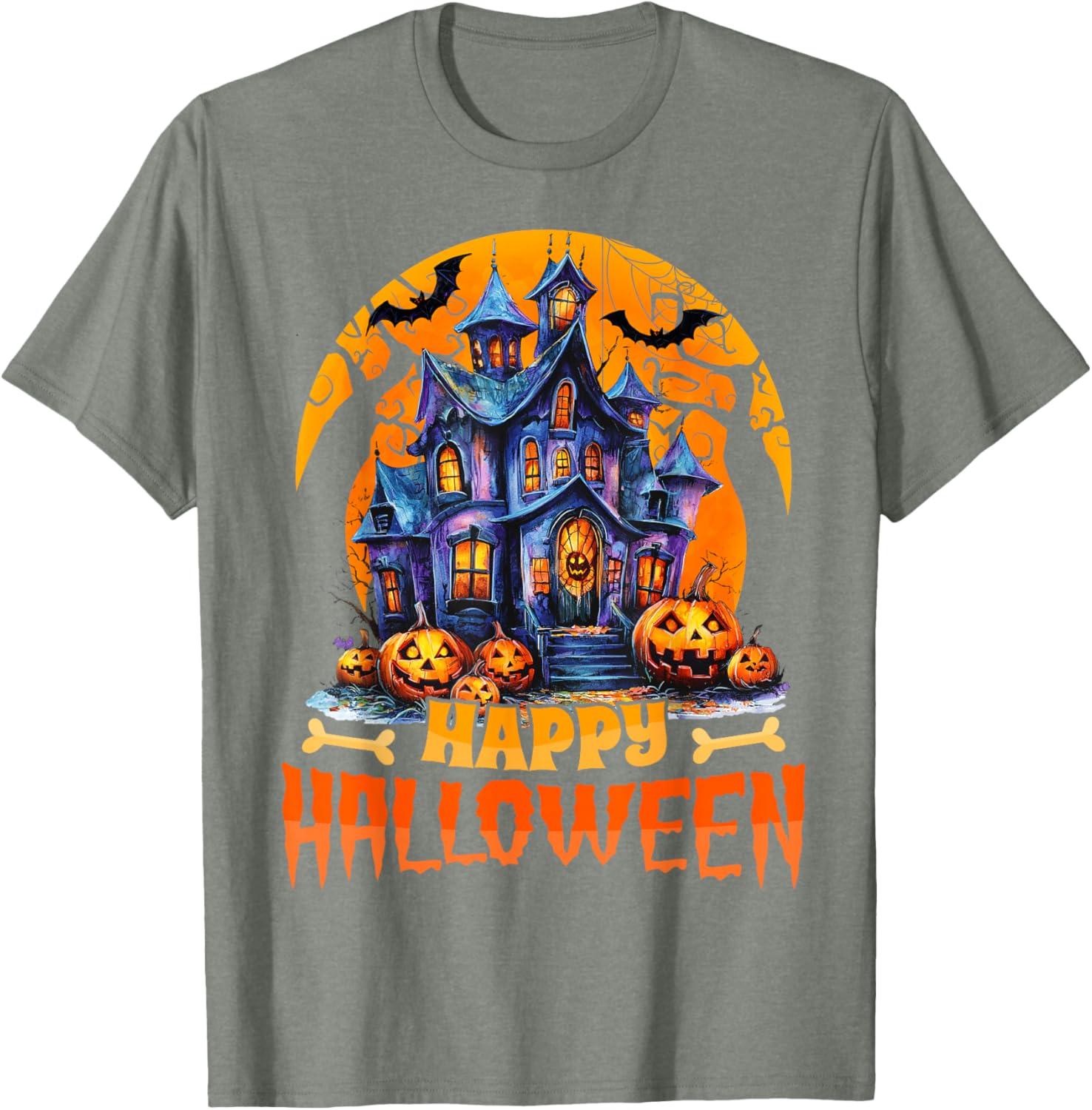 Happy Halloween Haunted House T-Shirt for Men and Women Costume Fun - 20