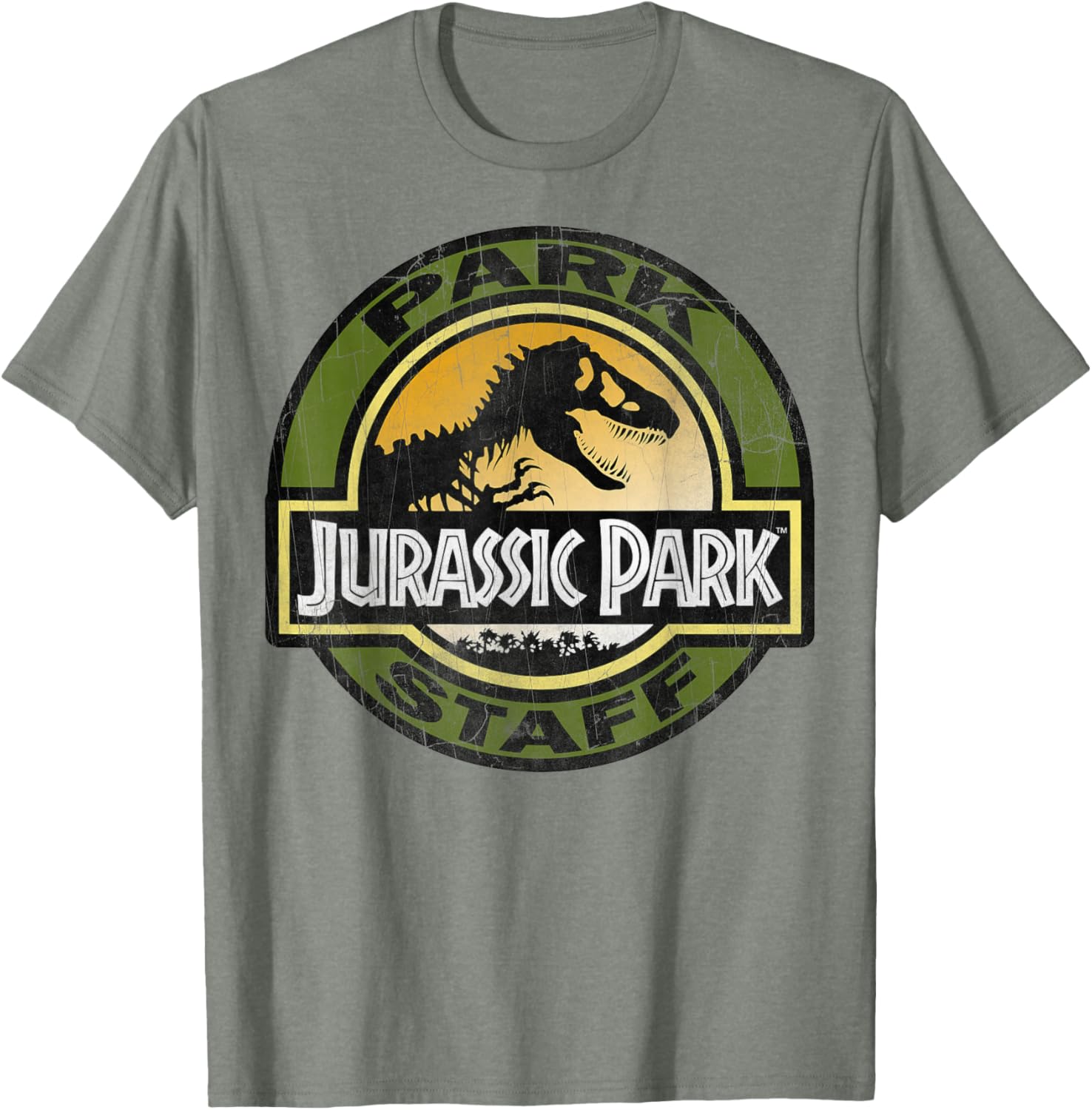 Jurassic Park Retro Distressed Logo Graphic T-Shirt for Dinosaur Fans - 9