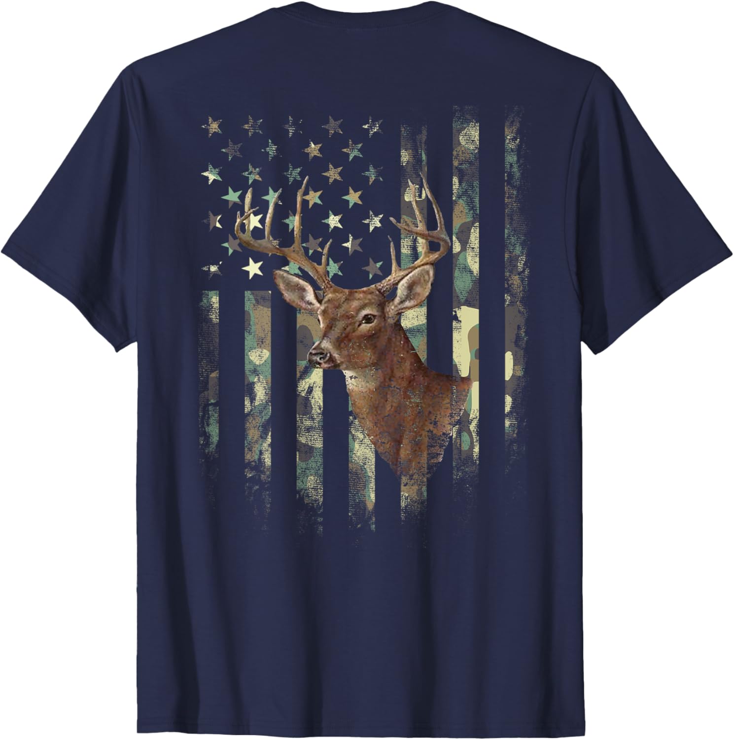 American Flag Deer Hunting Camo T-Shirt for Men, Women, and Kids - 11