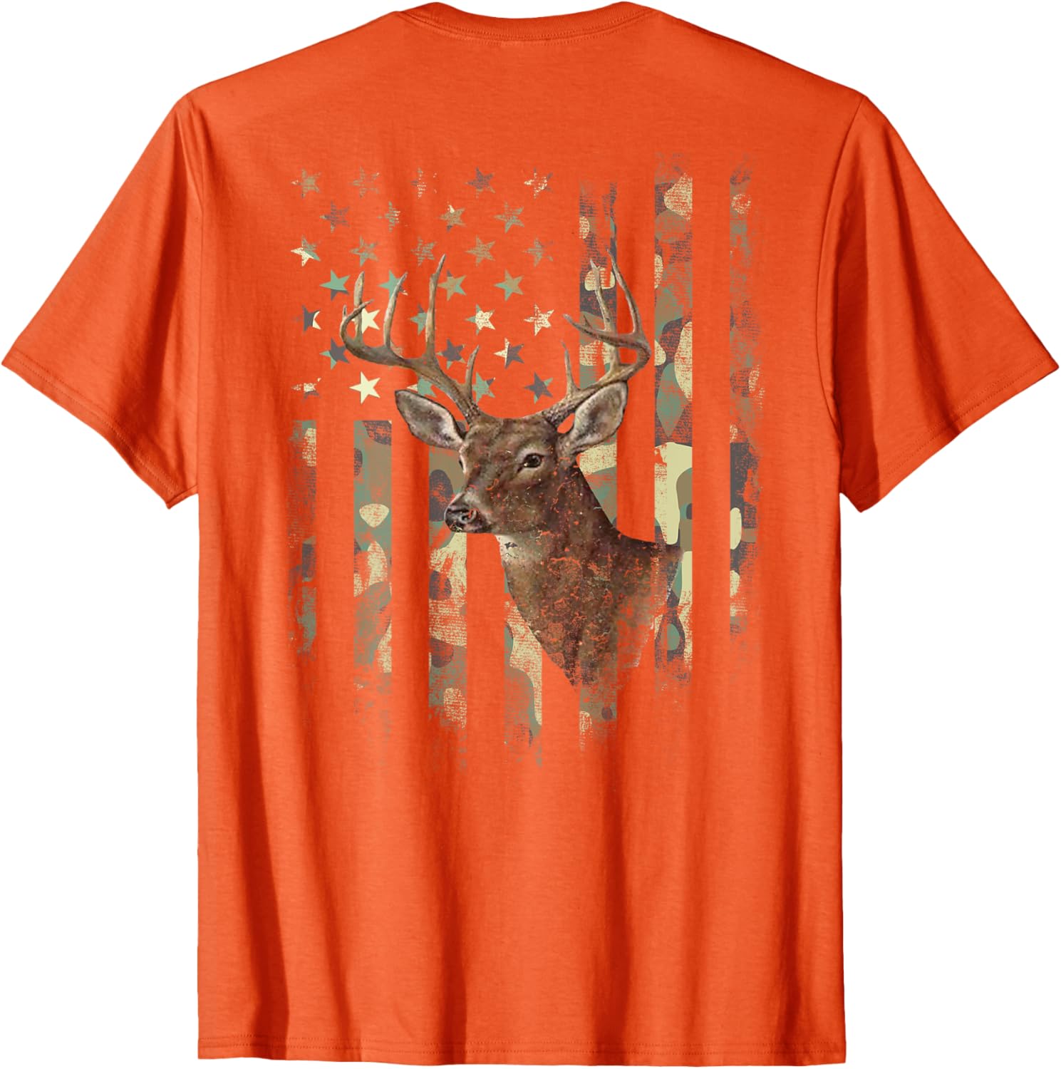 American Flag Deer Hunting Camo T-Shirt for Men, Women, and Kids - 22