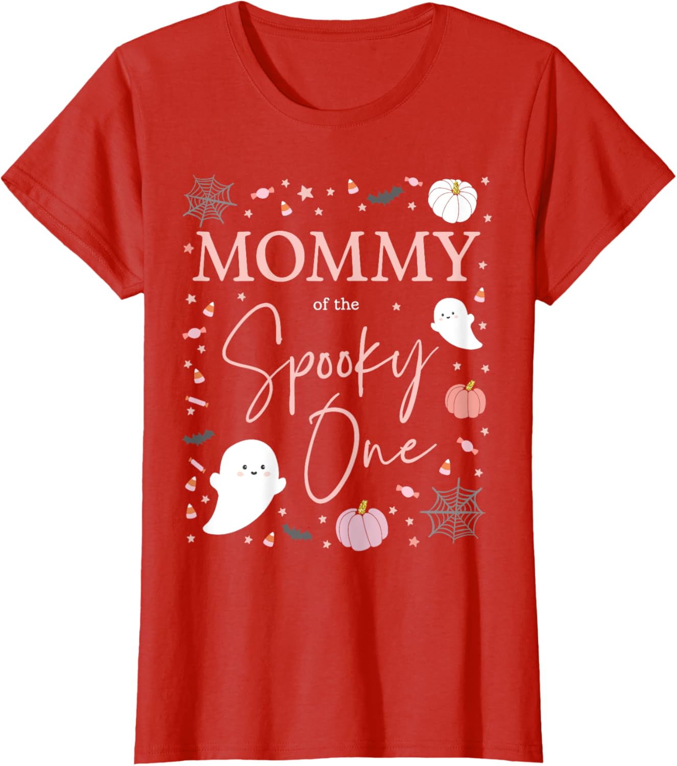 Cute Mommy of the Spooky One Pink Halloween T-Shirt for Girls 1st Birthday - 11
