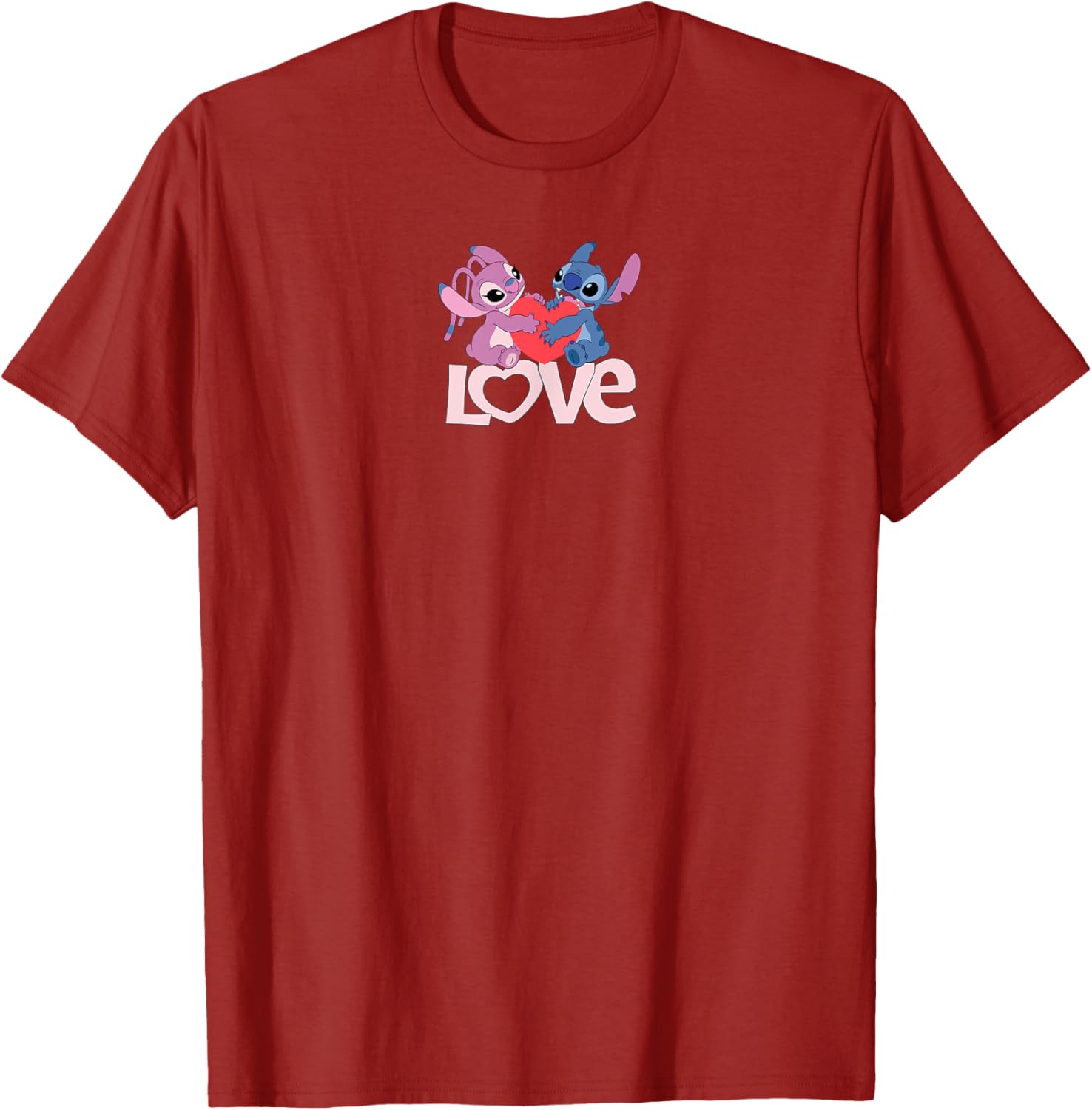 Cute Amazon Essentials Stitch and Angel Love Valentine's Day T-Shirt - 8
