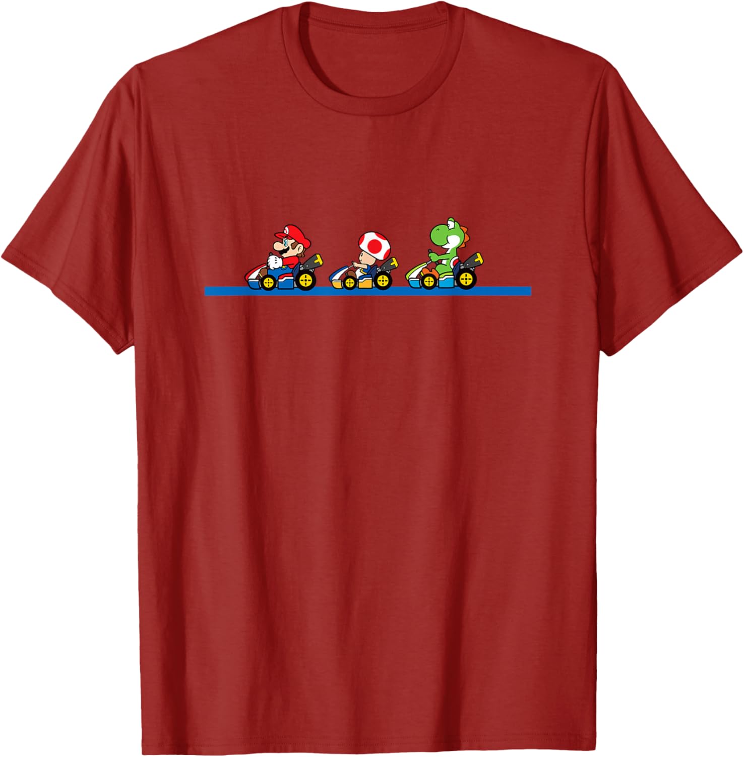 Vintage Mario Kart T-Shirt featuring Yoshi, Toad, and Mario Racing Fun - 11