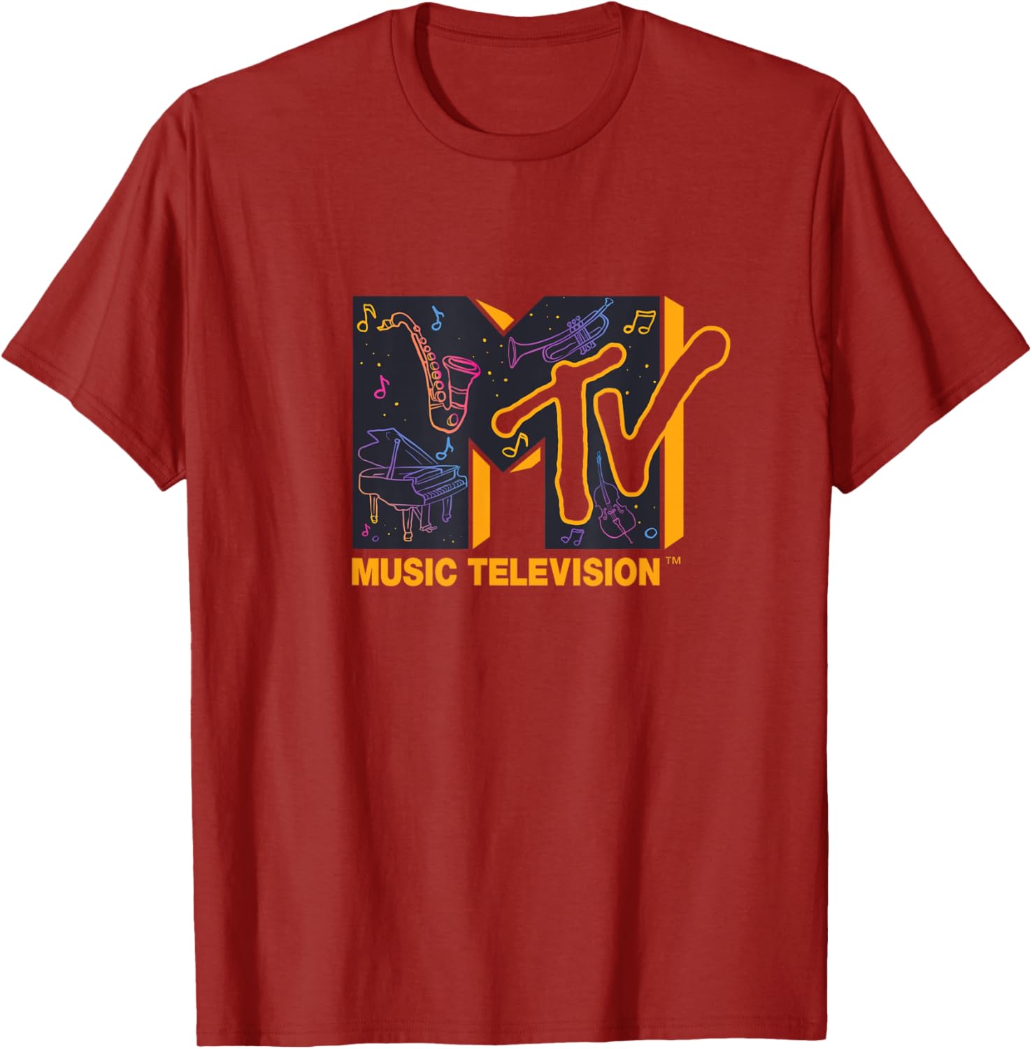 Mademark x MTV Colorful Orchestra Instruments Logo T-Shirt for Music Lovers - 5