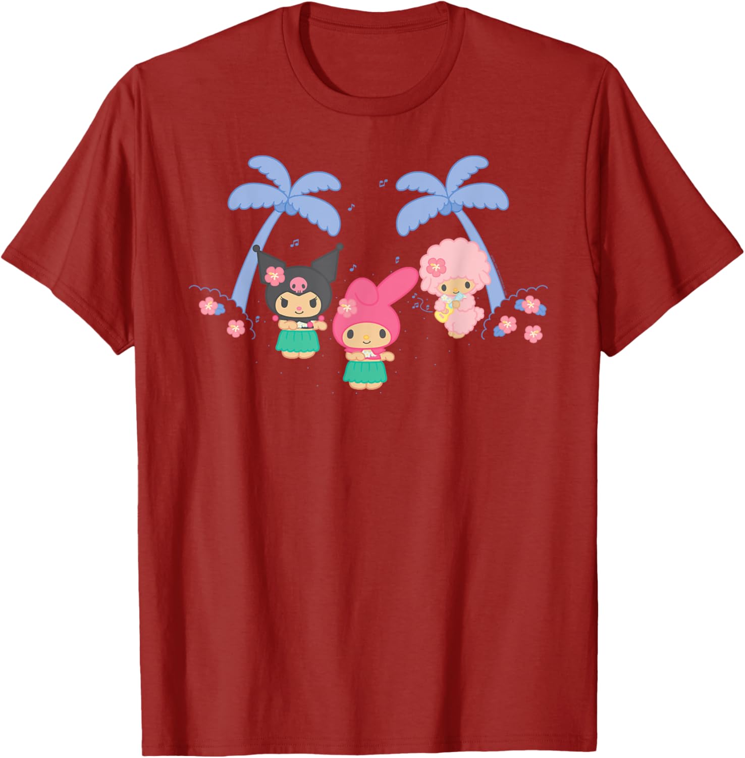 My Melody and Kuromi Tropical Hula T-Shirt for Fun Summer Style - 18