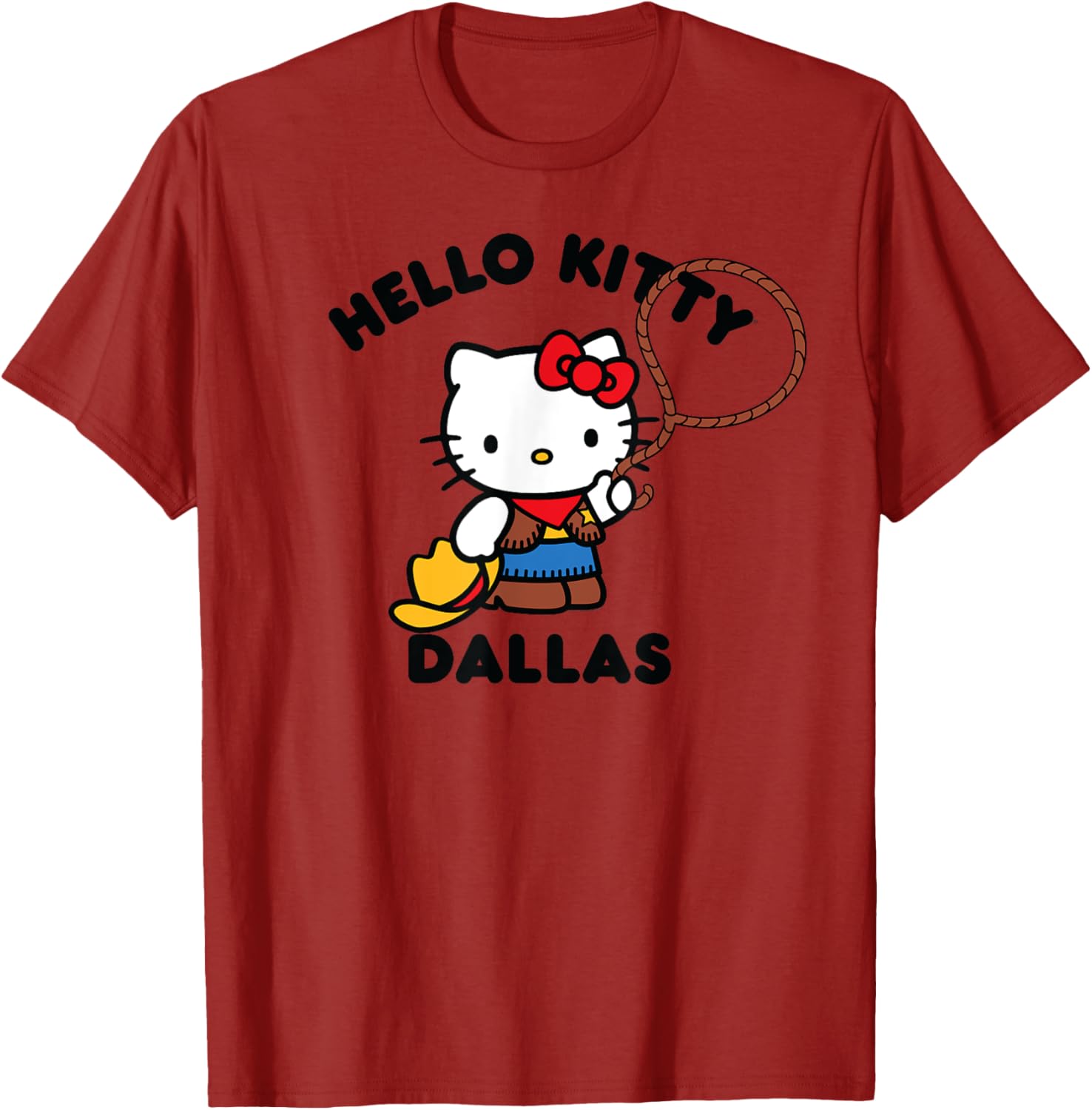 Hello Kitty Dallas Texas T-Shirt Fun Fashion for Kids and Adults - 7