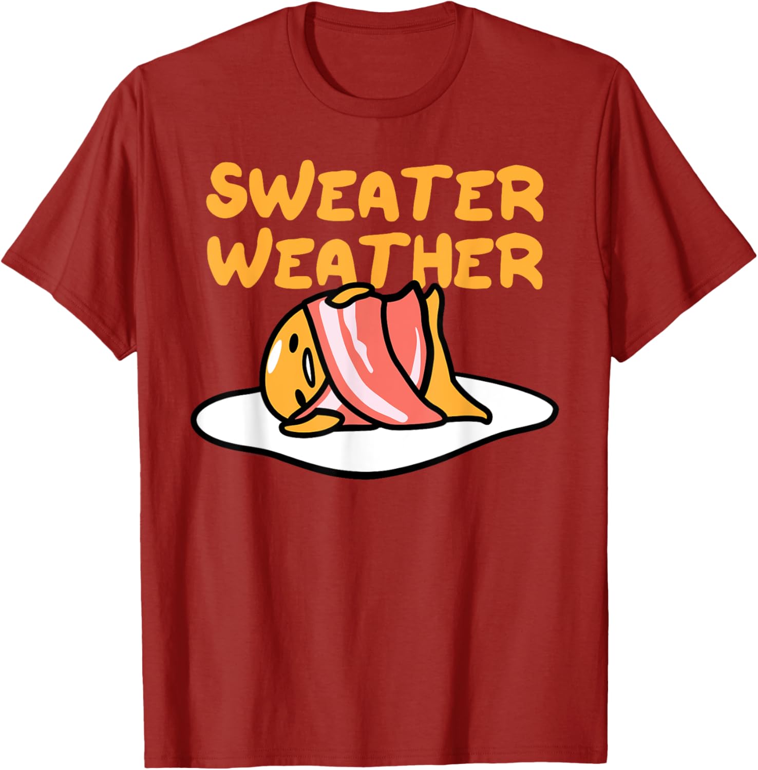 Cozy Gudetama Sweater Weather Bacon Blanket T-Shirt for Comfort Lovers - 12