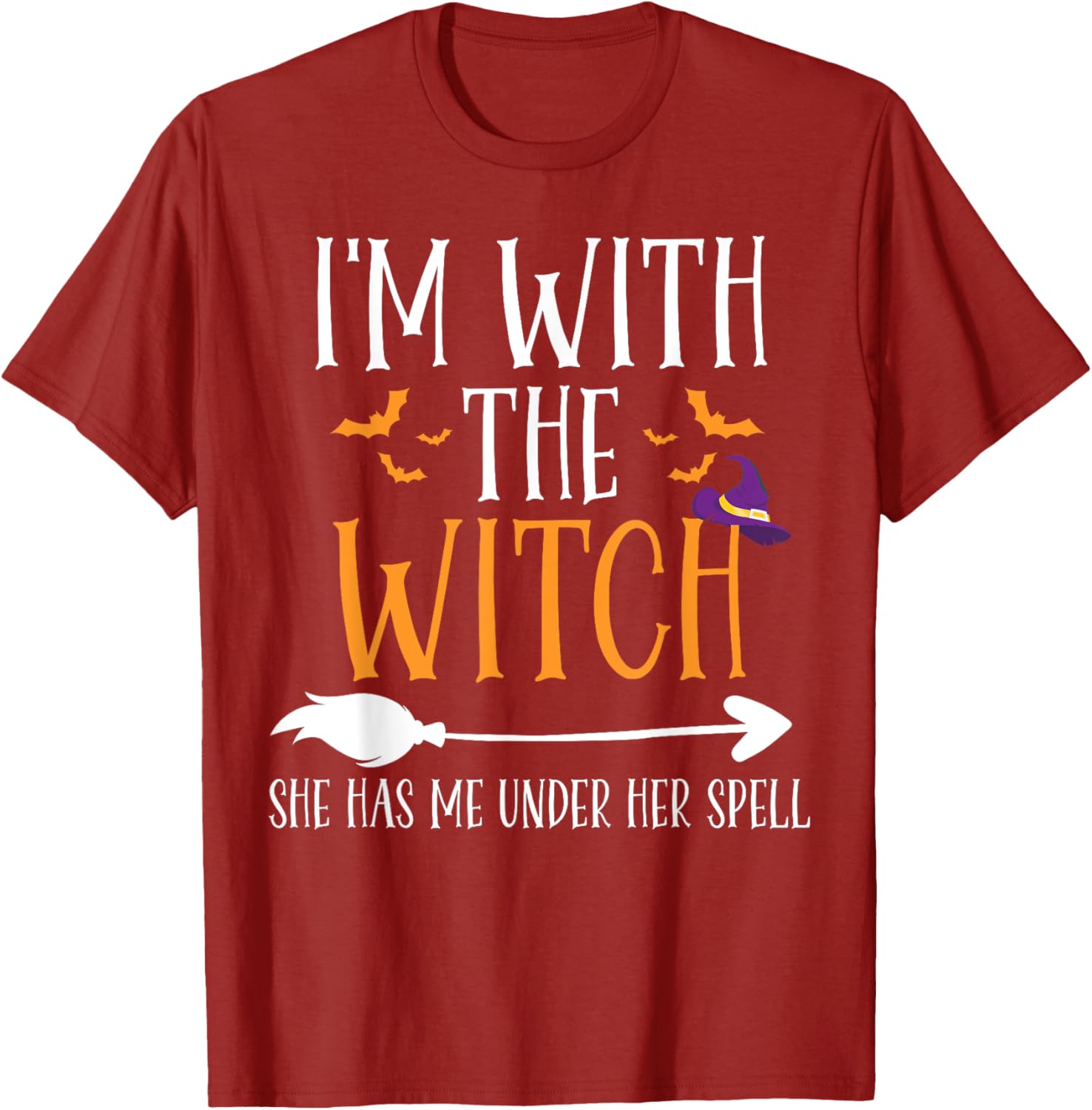 Funny I'm With The Witch Halloween Couples Costume T-Shirt for Fun Lovers - 12