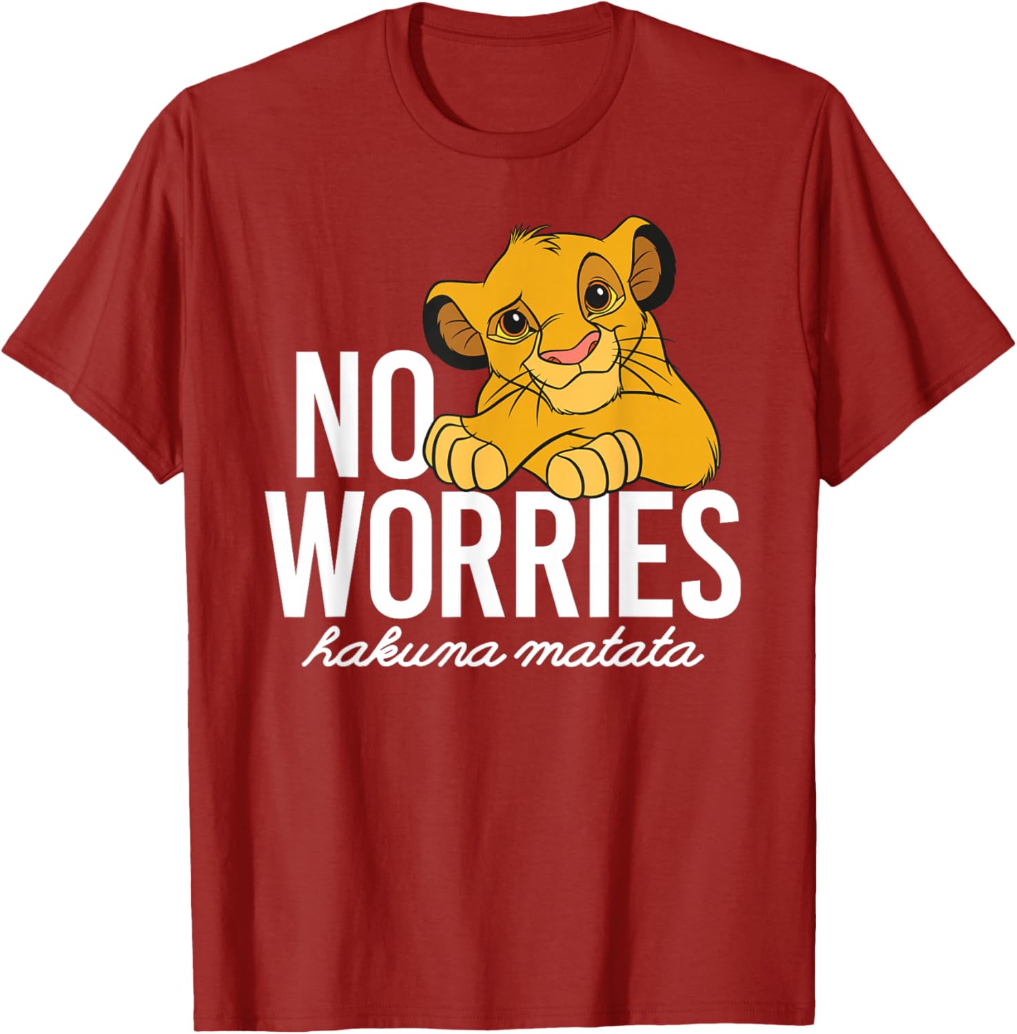 Disney Lion King Simba No Worries T-Shirt for Kids and Adults - 3
