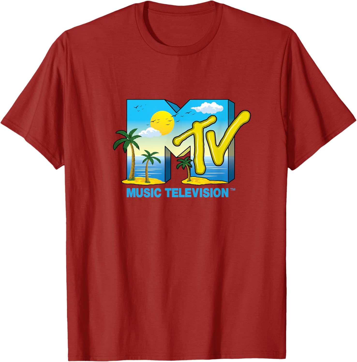 Mademark x MTV Official Logo T-Shirt with Palm Trees and Beach Vibes - 7