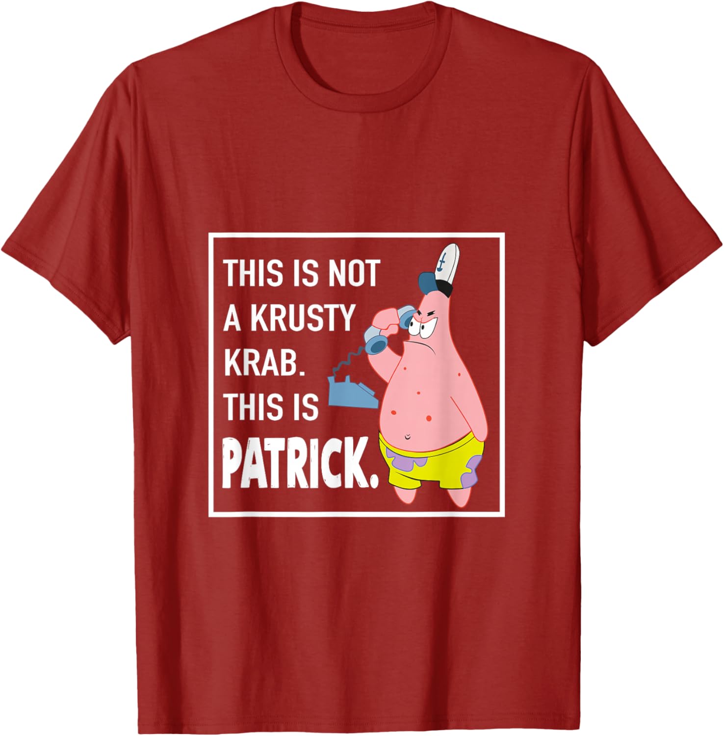 Patrick Star This is Not a Krusty Krab T-Shirt Fun Ocean Theme Apparel - 17