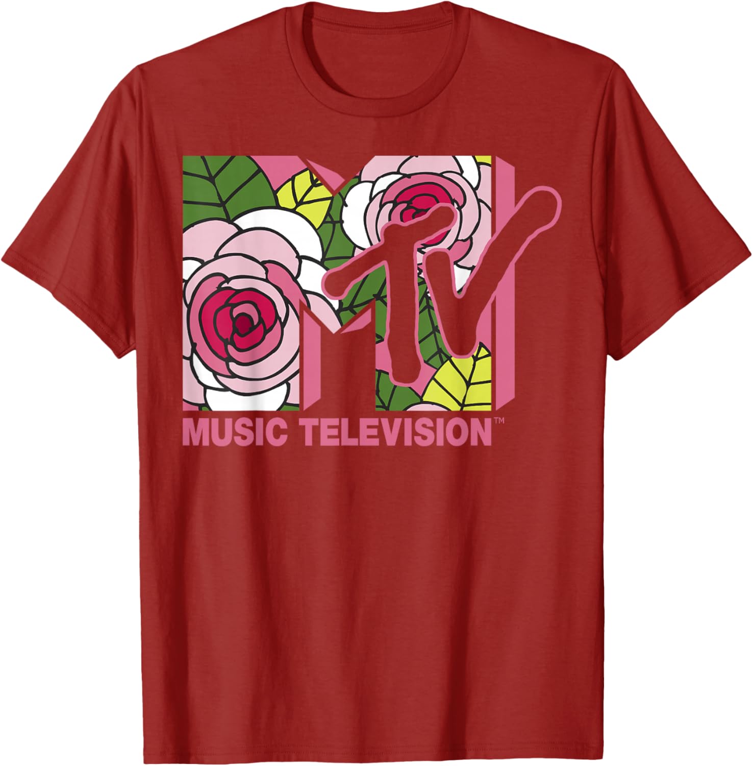 MTV Floral Roses Music Television Logo T-Shirt for Trendy Style - 4