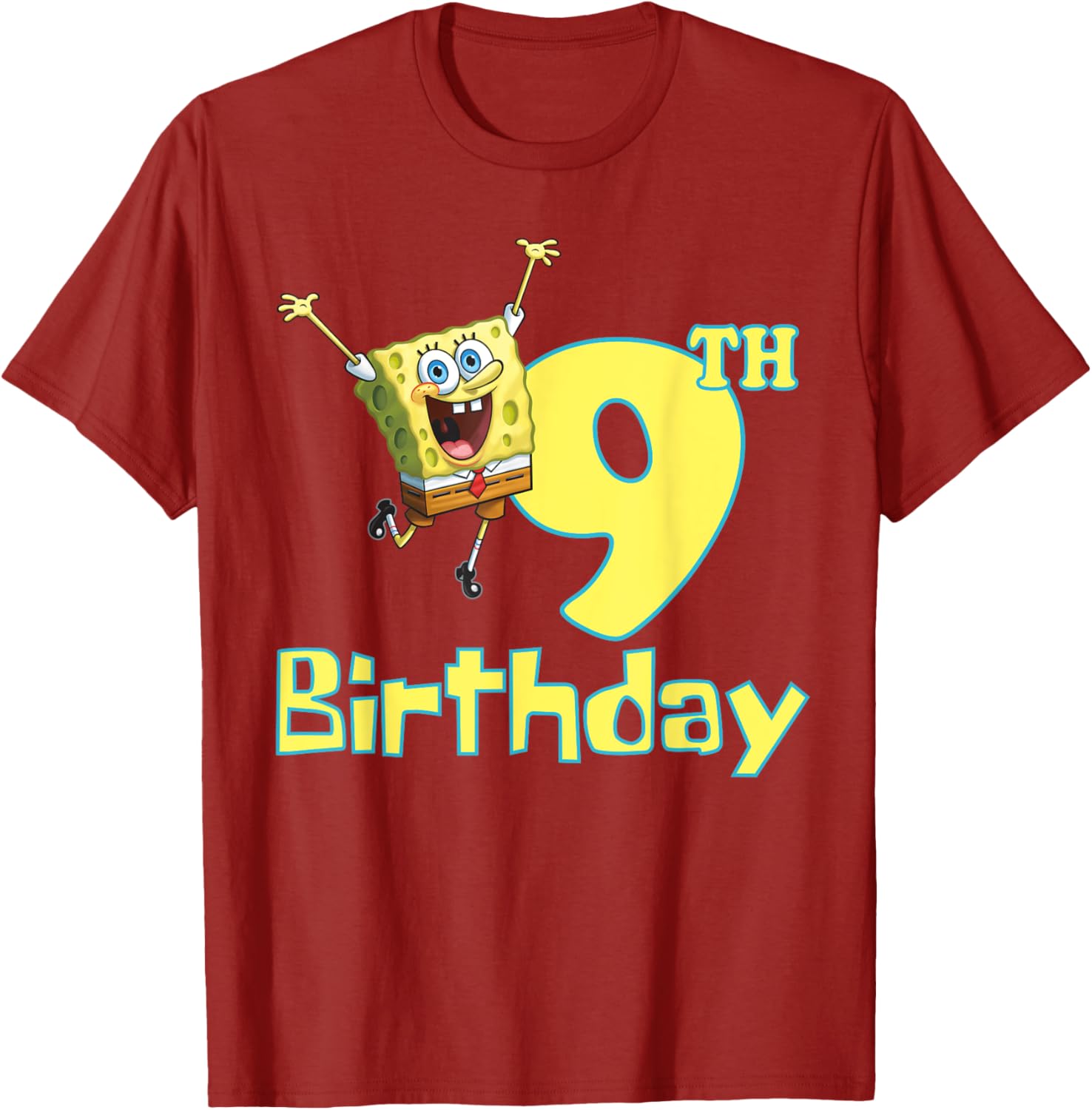 Mademark SpongeBob SquarePants 9th Birthday T-Shirt for Kids - 25