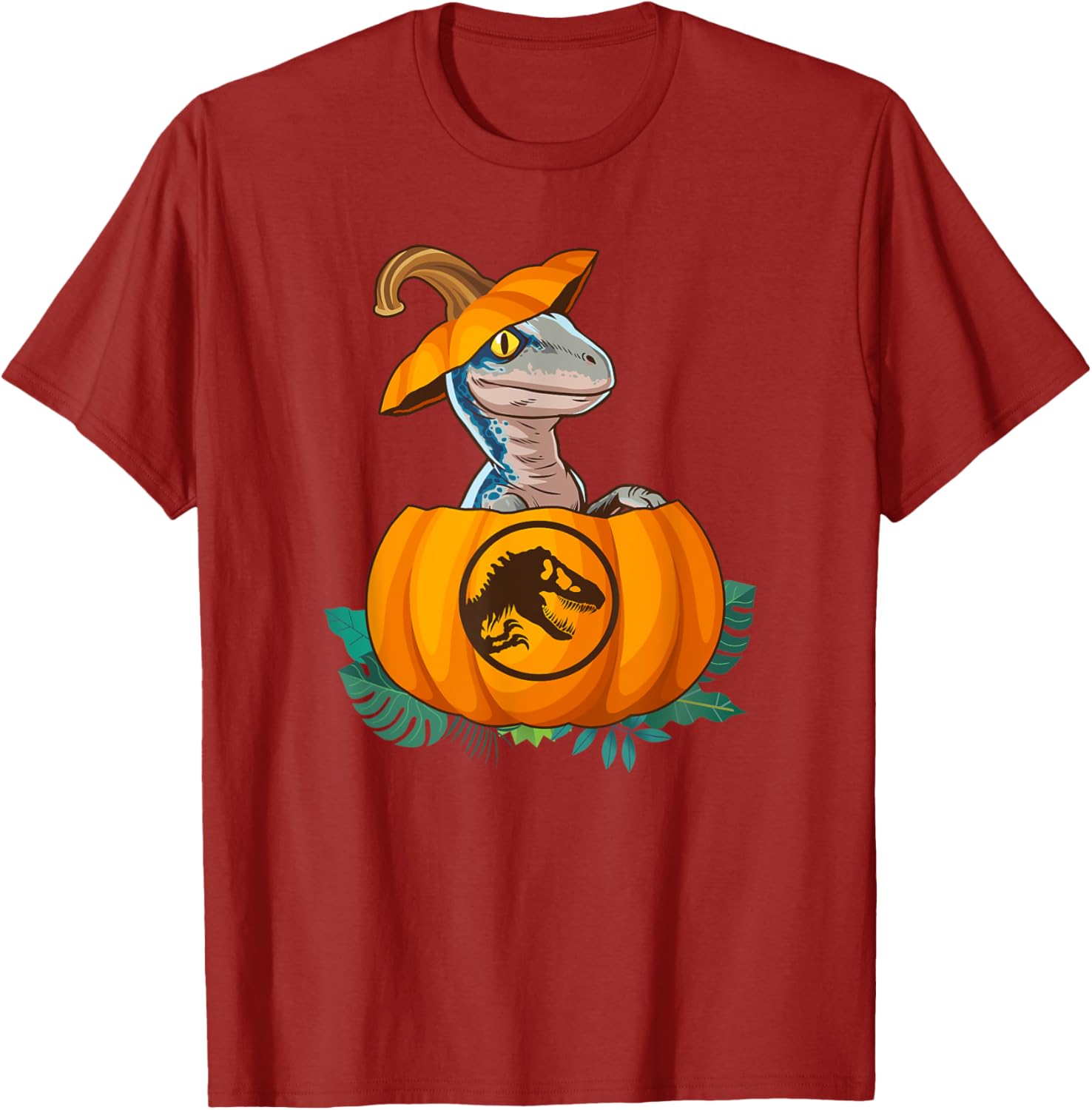 Jurassic World Halloween Dinosaur Pumpkin Logo T-Shirt for Kids and Adults - 1