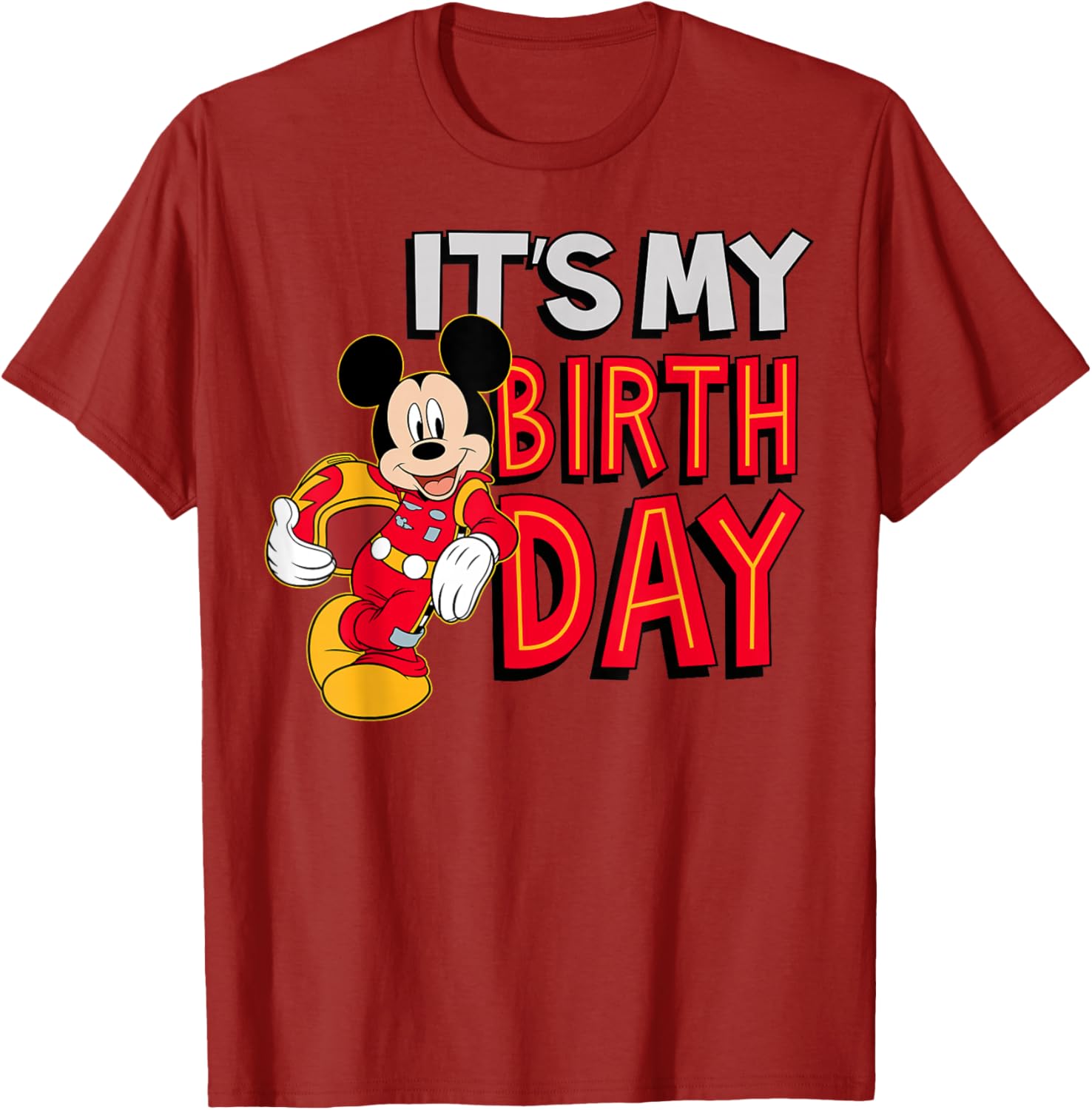 Disney Junior Mickey Birthday Short Sleeve T-Shirt for Kids Fun Wear - 4
