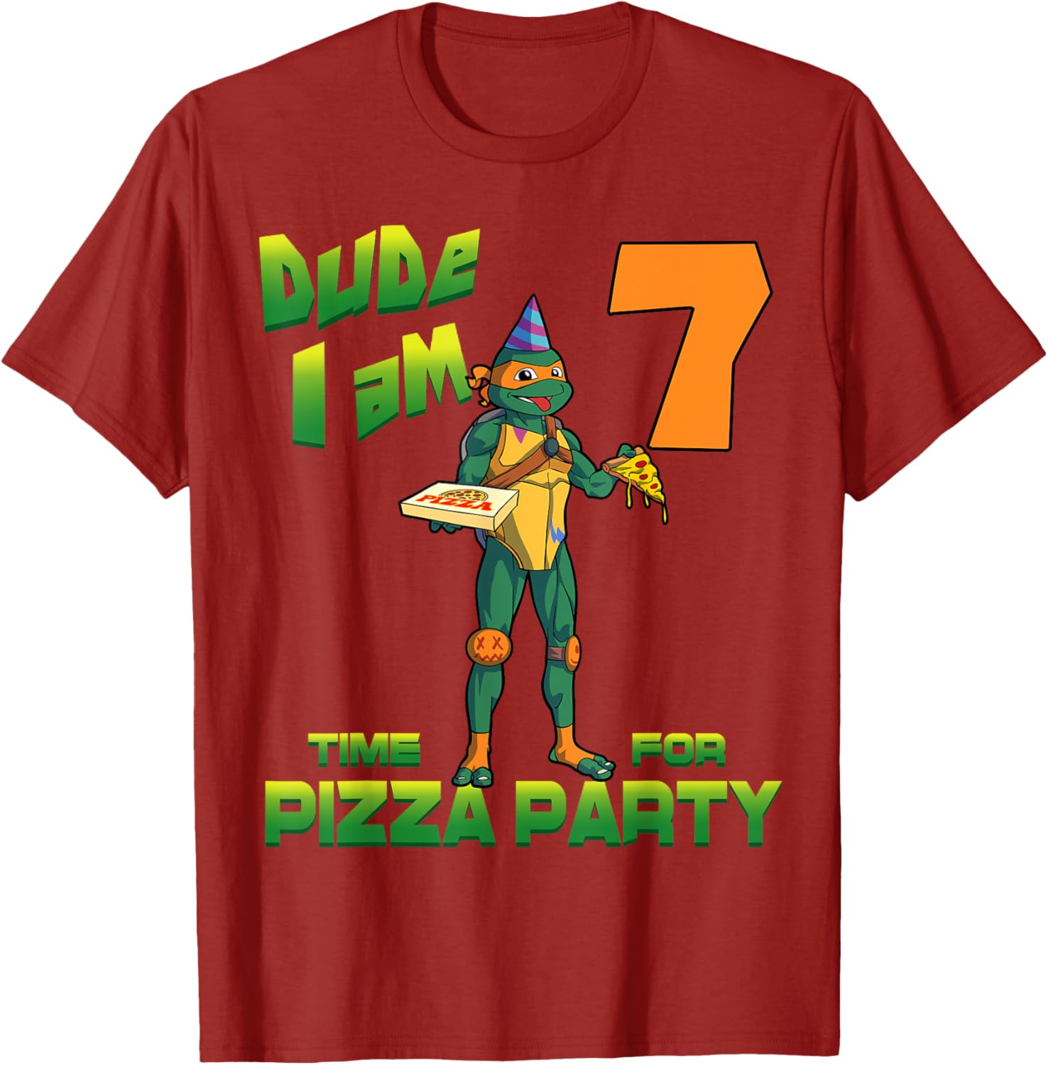 Mademark TMNT Michelangelo Pizza Party T-Shirt for 7 Year Olds - 18