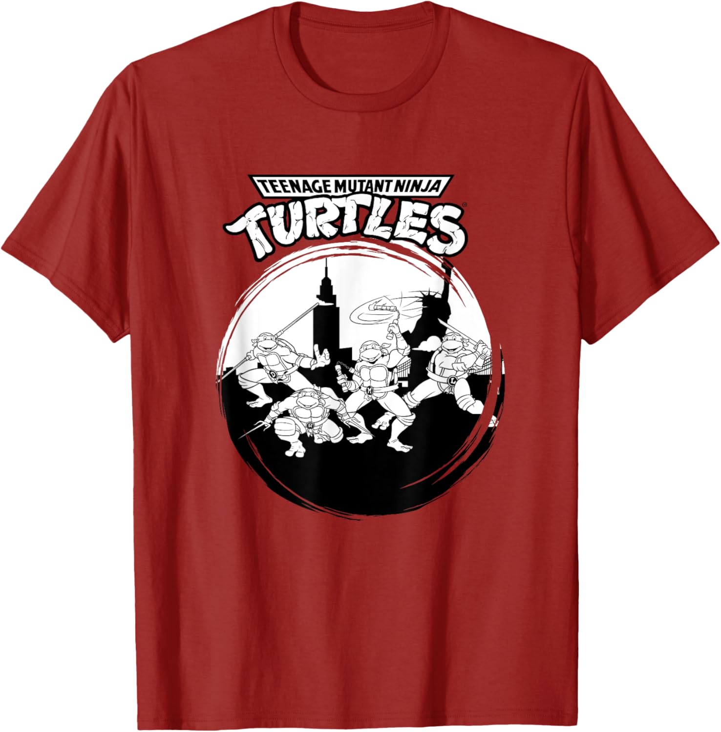 Mademark Teenage Mutant Ninja Turtles Black and White New York T-Shirt - 10