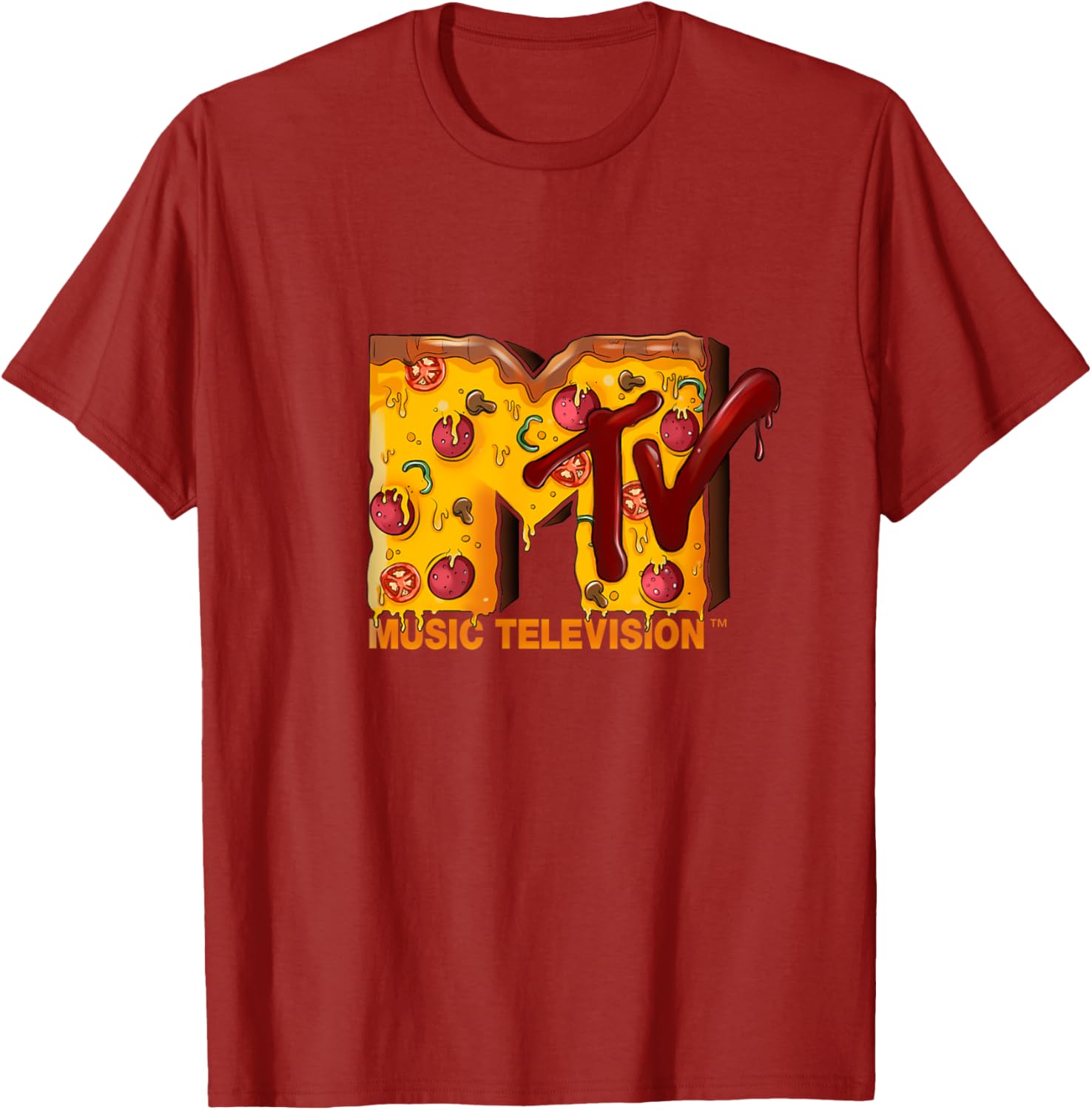 Mademark x MTV Pizza Lover T-Shirt Original MTV Logo Fun Design - 17
