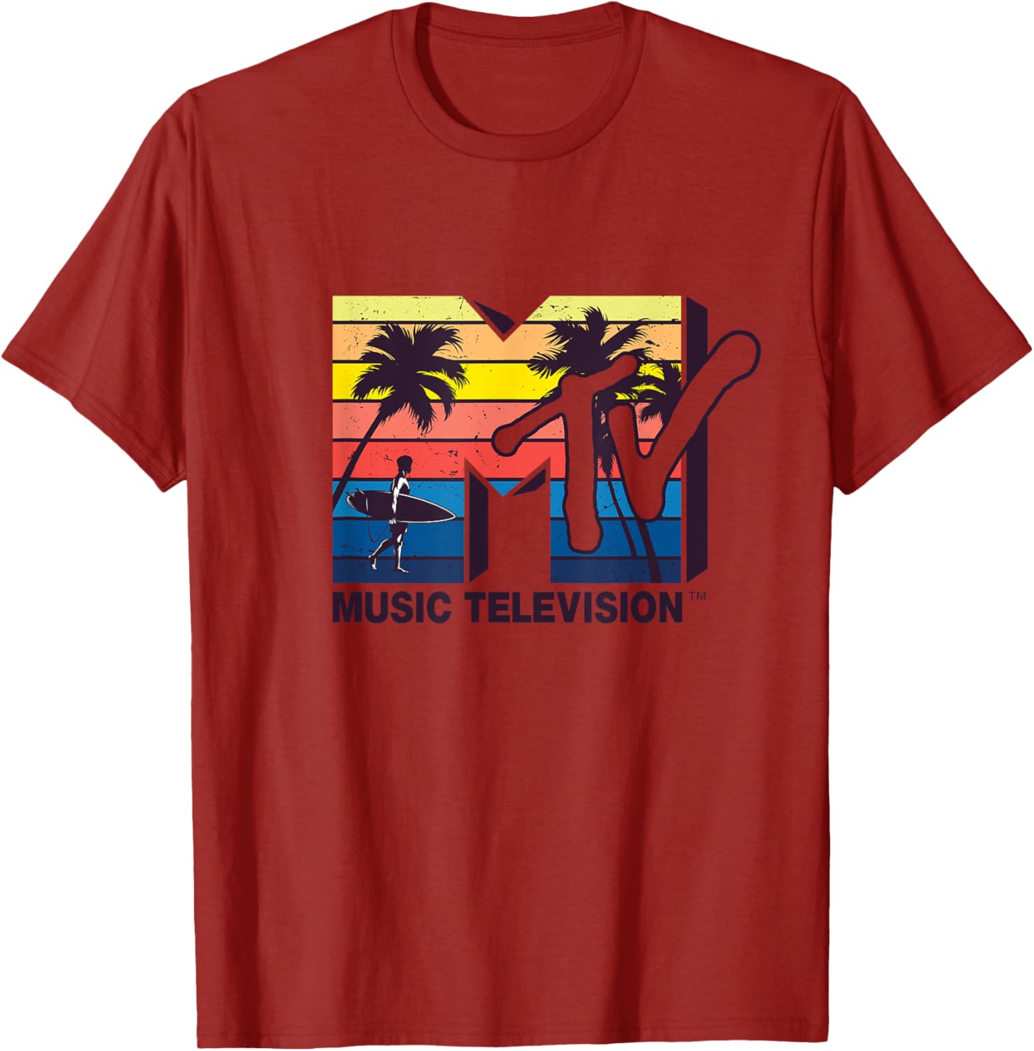 Mademark x MTV Vintage Surfer Palm T-Shirt for Retro Style Lovers - 2