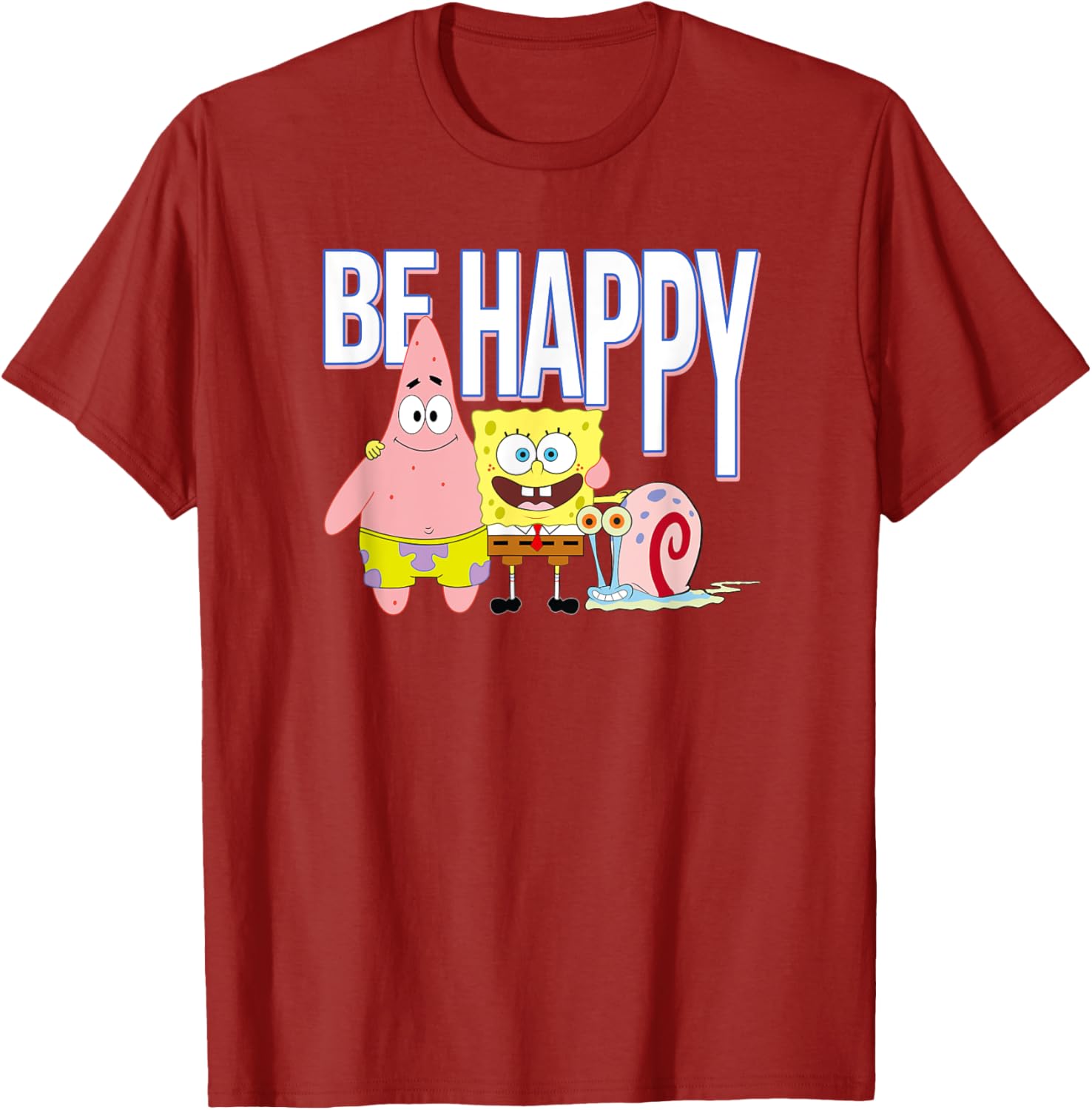 Be Happy T-Shirt with Patrick, SpongeBob & Gary from Mademark Collection - 3