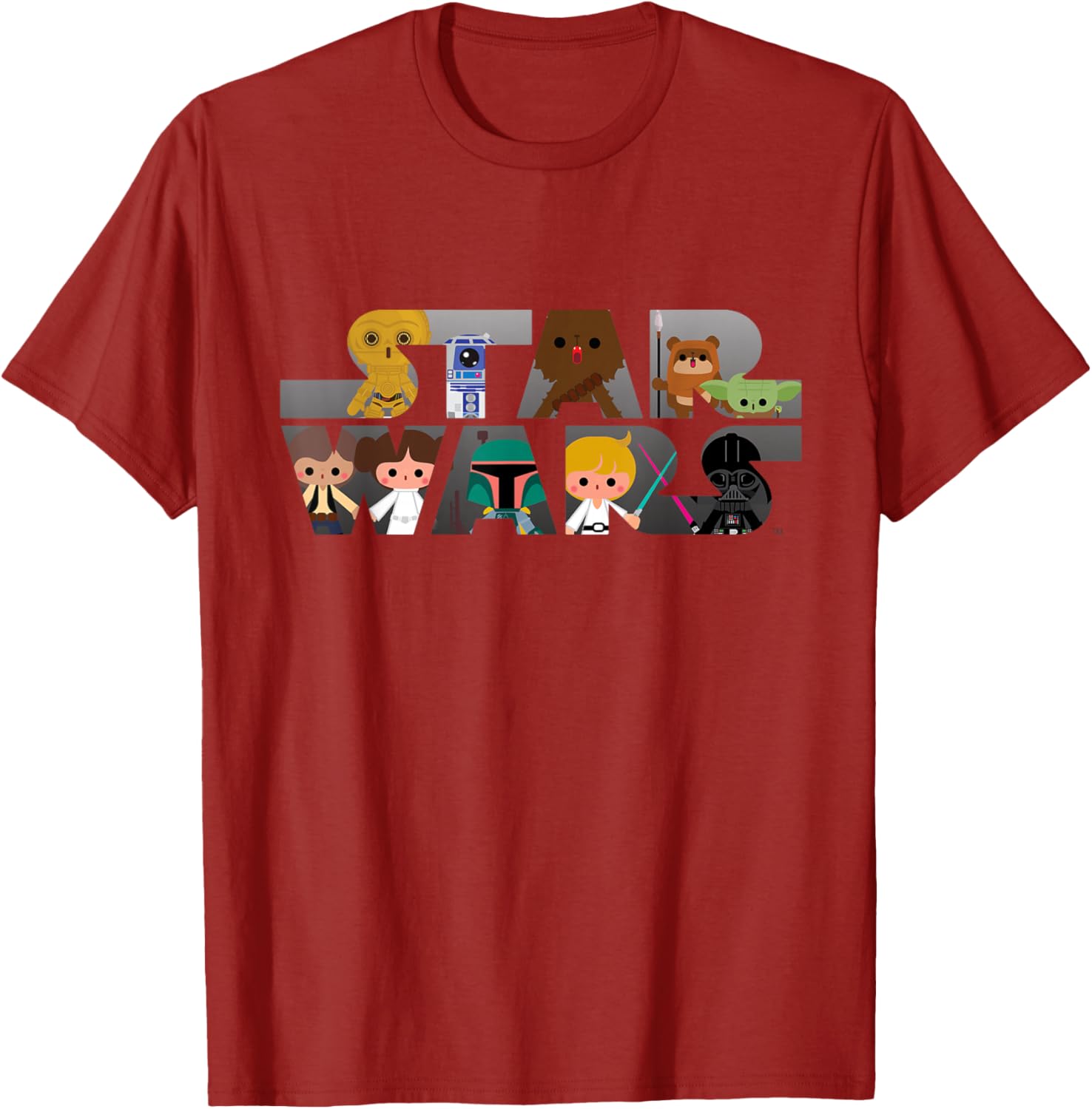Kawaii Star Wars Multi-Character T-Shirt for Fans of All Ages - 8