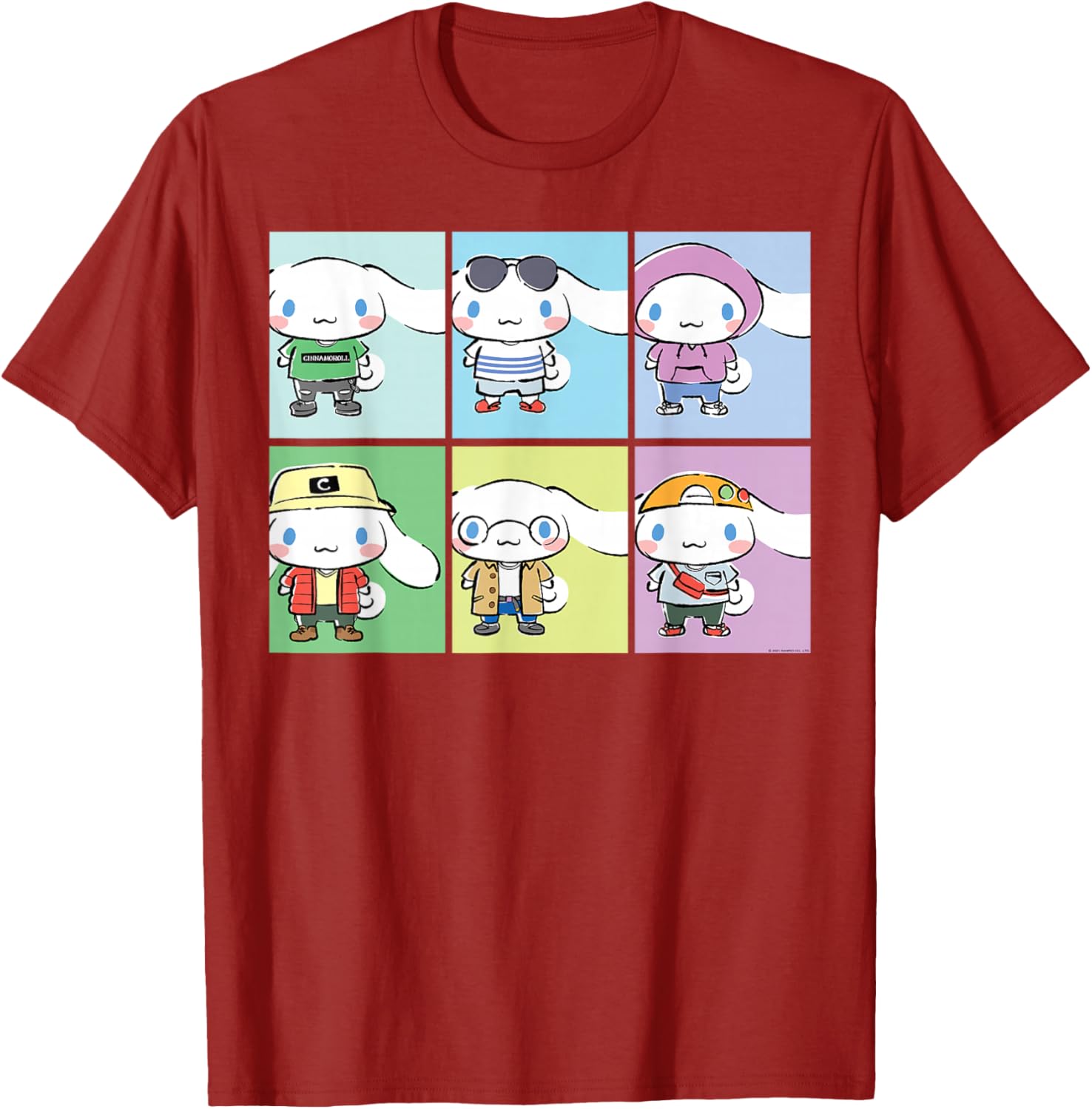 Cinnamoroll Collection Streetwear Squares T-Shirt for Trendy Fashion Lovers - 12