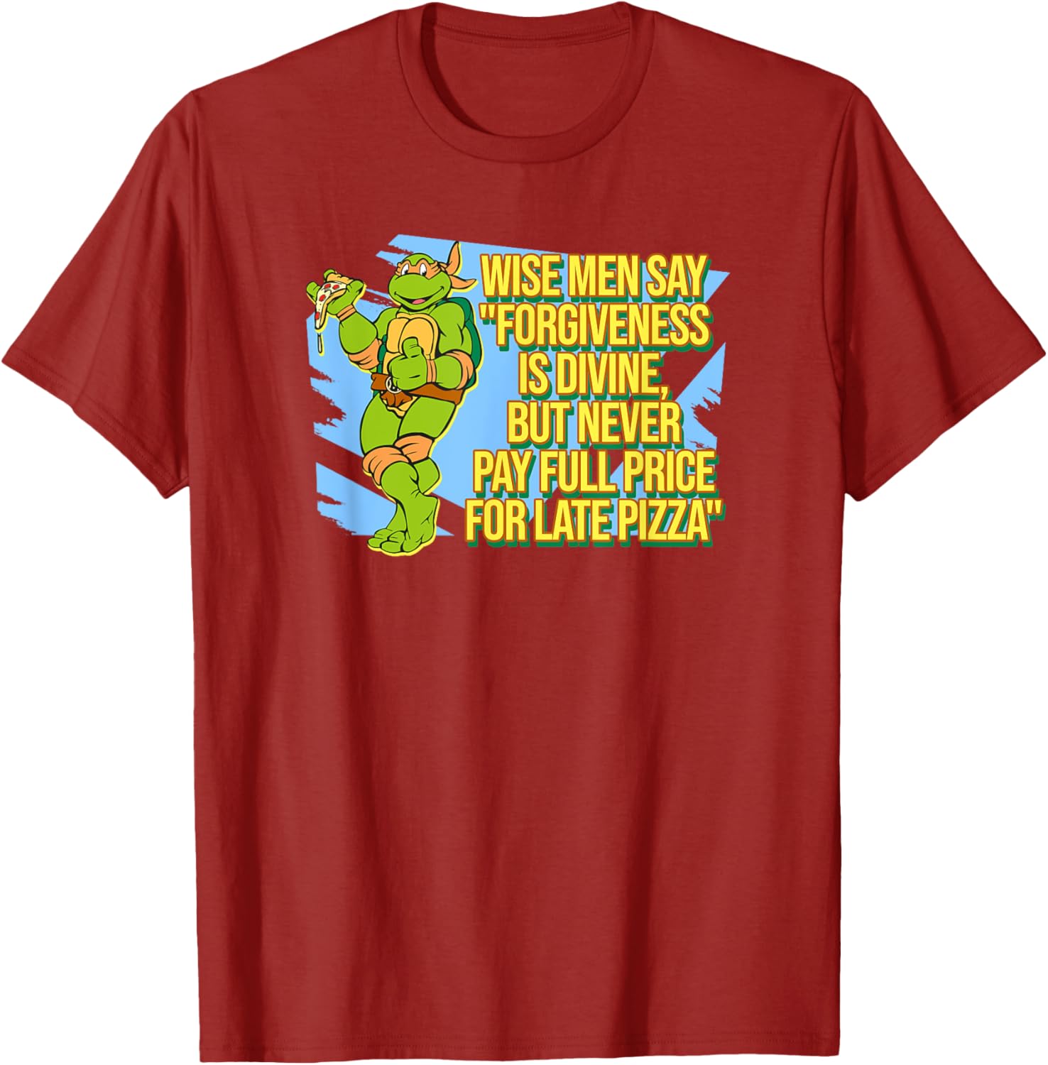 Mademark Teenage Mutant Ninja Turtles Michelangelo Late Pizza T-Shirt - 17