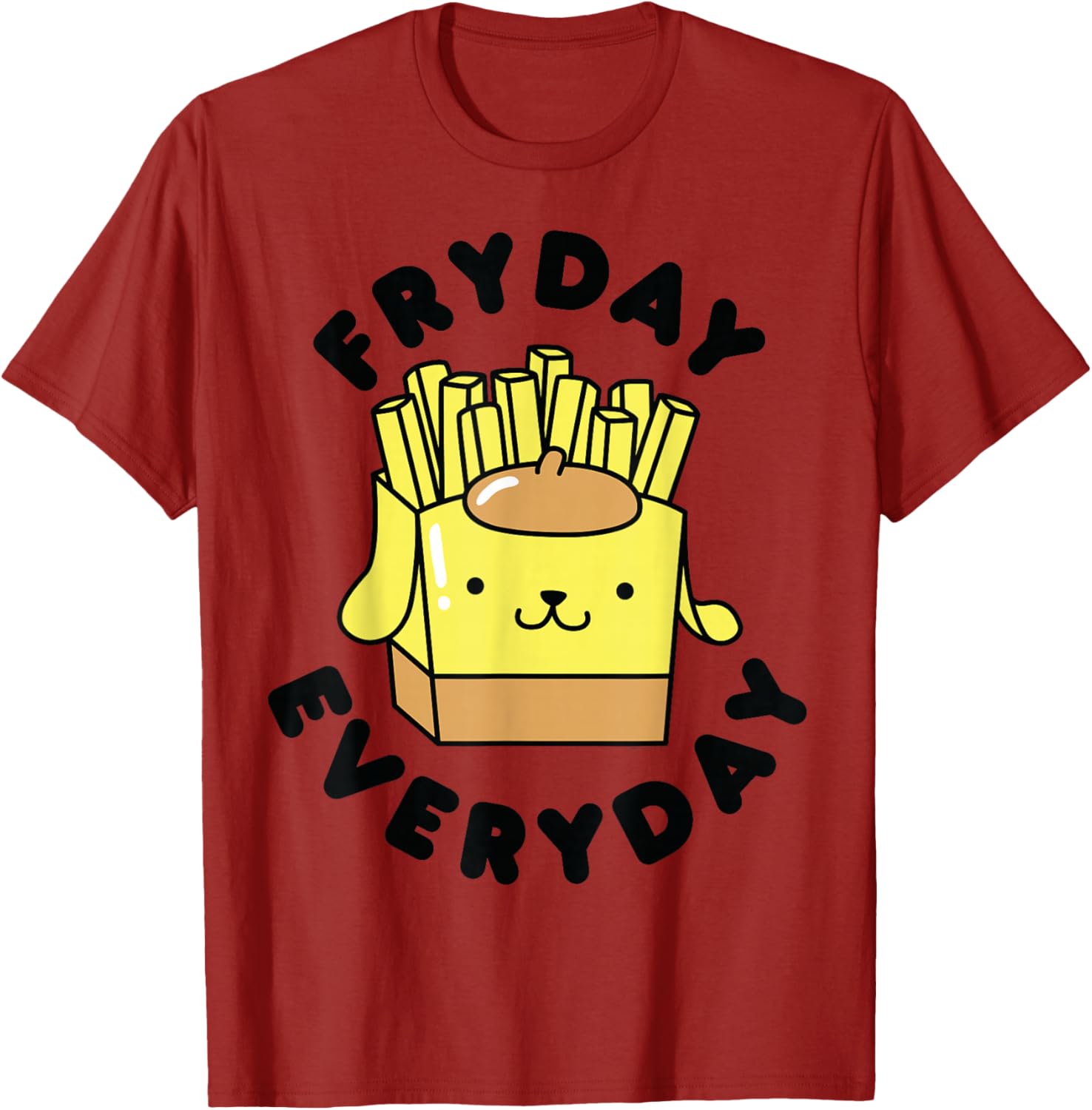 Pom Pom Purin French Fries Fryday T-Shirt for Fun Casual Wear - 4