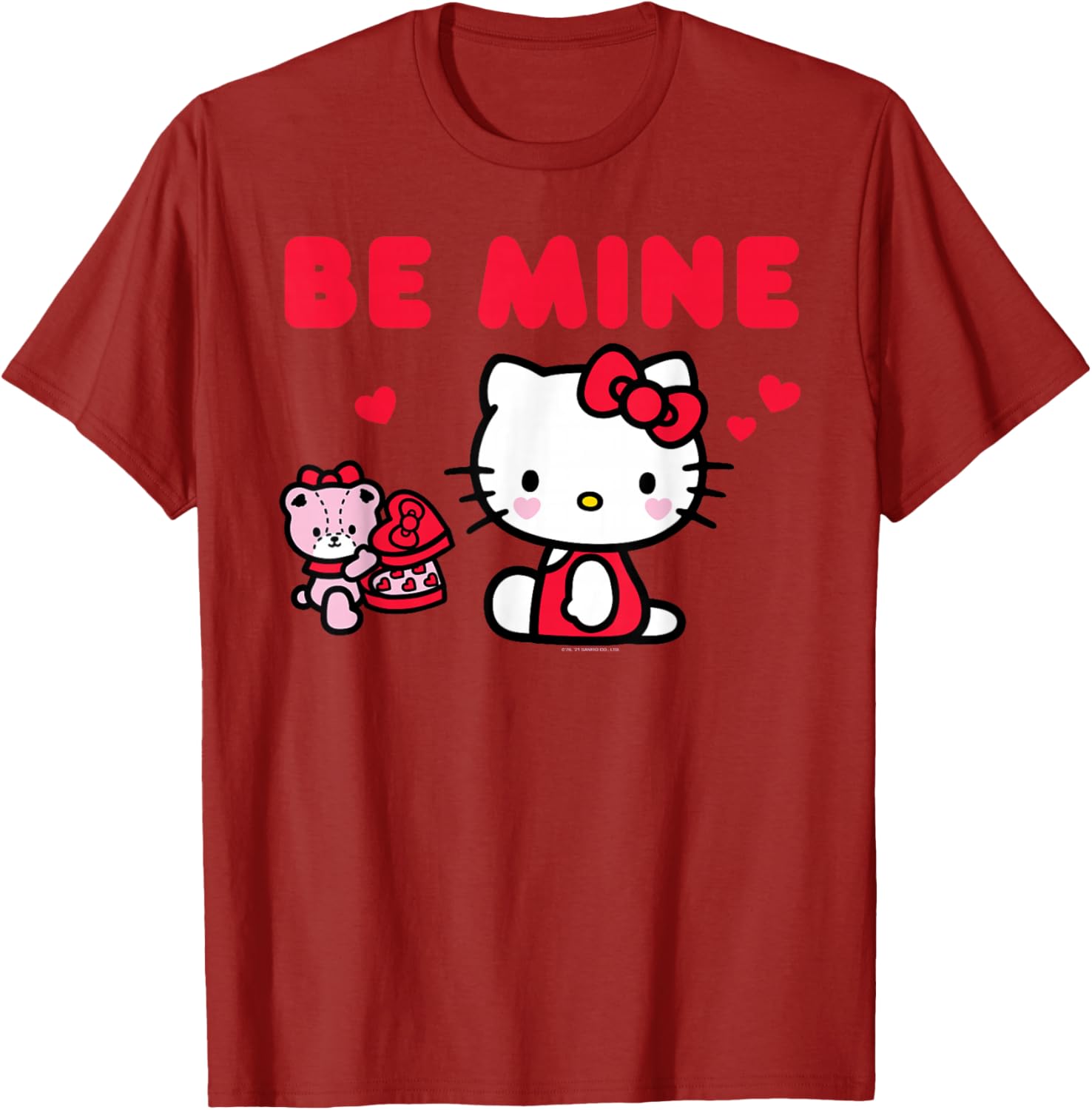 Cute Hello Kitty Be Mine Chocolates T-Shirt for Valentine's Day Fun - 1