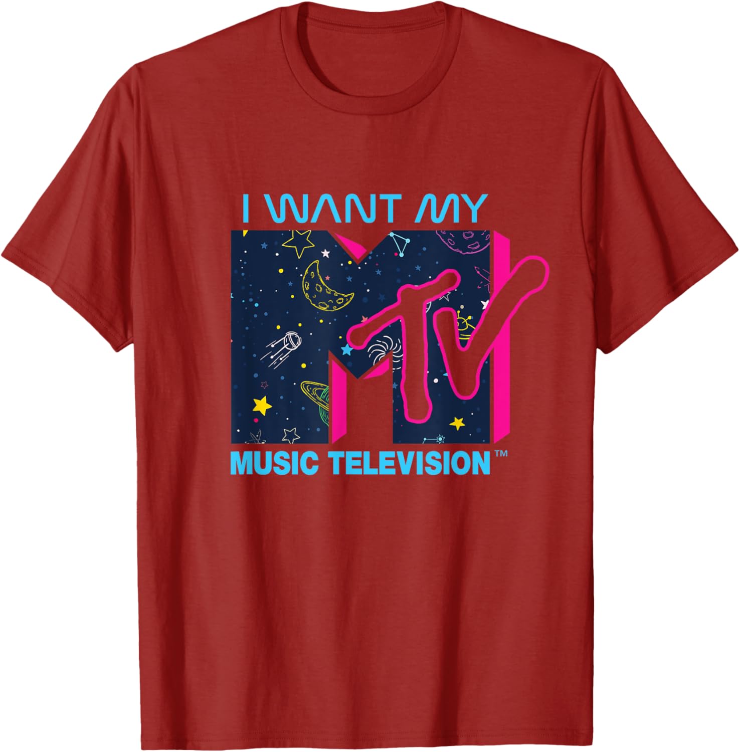 Mademark x MTV Official I Want My MTV Logo Space T-Shirt for Fans - 18