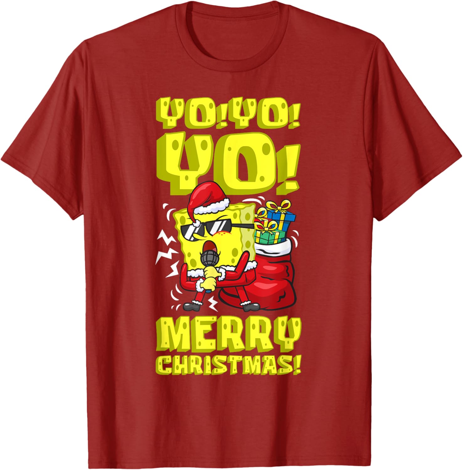 Mademark SpongeBob Santa Merry Christmas T-Shirt Fun Holiday Gift - 19