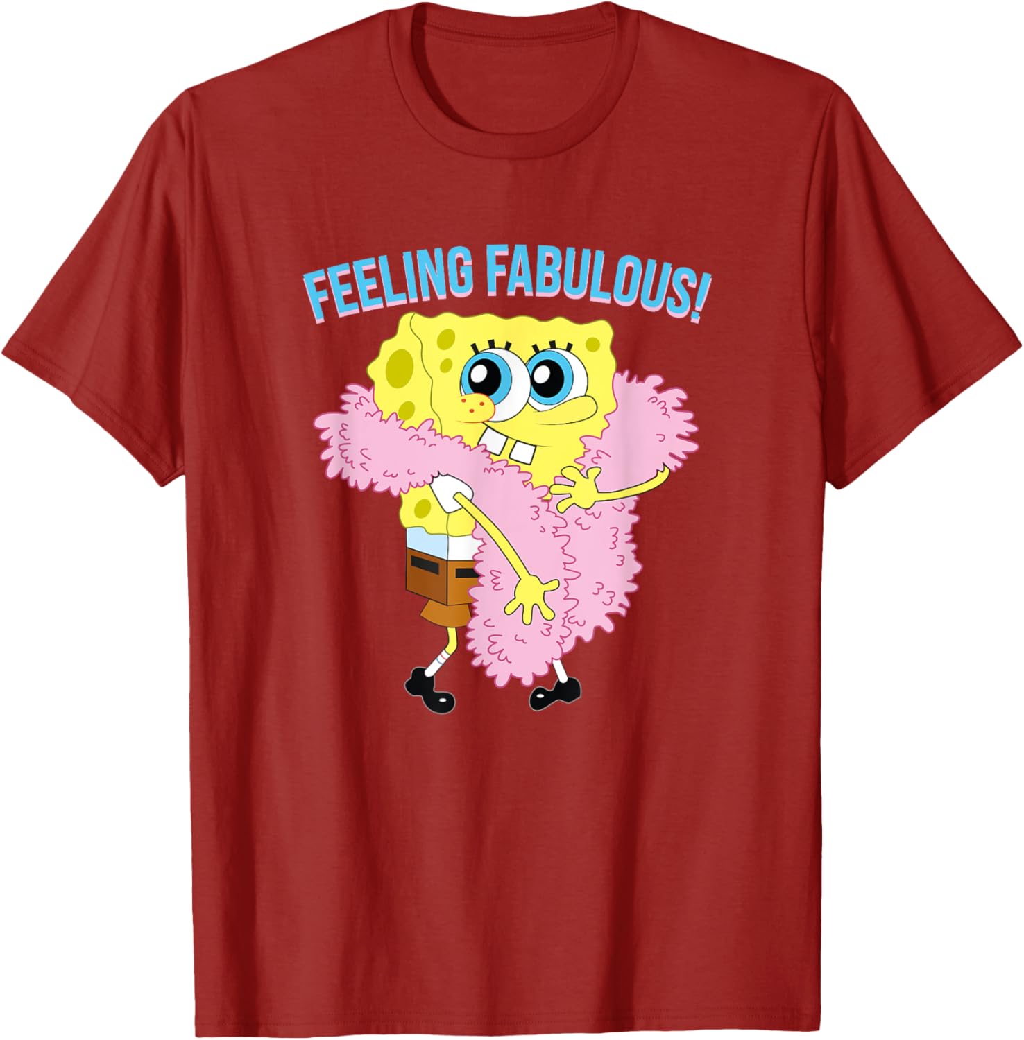 Mademark SpongeBob SquarePants Feeling Fabulous Feather Boa T-Shirt - 8
