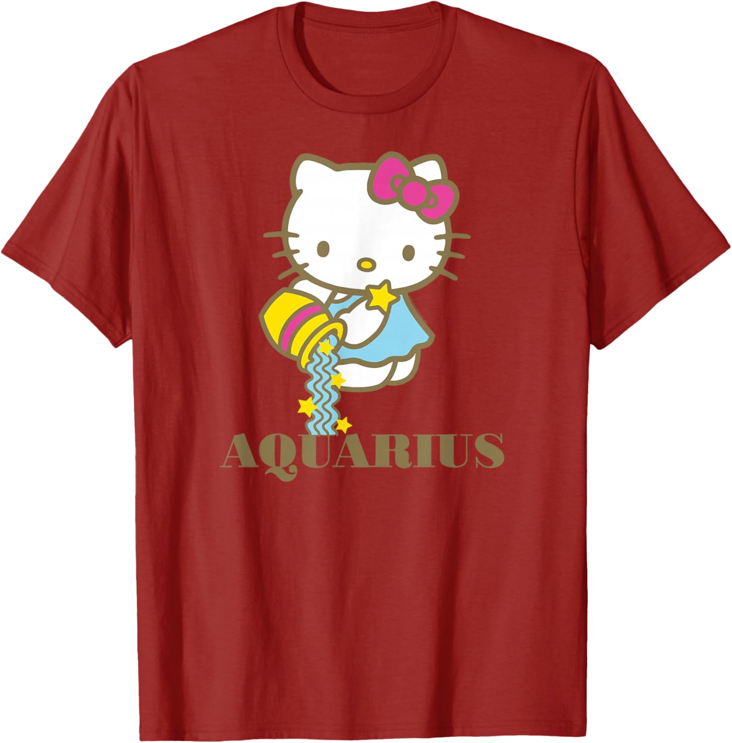 Hello Kitty Aquarius Zodiac T-Shirt Cute Graphic Tee for Pisces Fans - 14