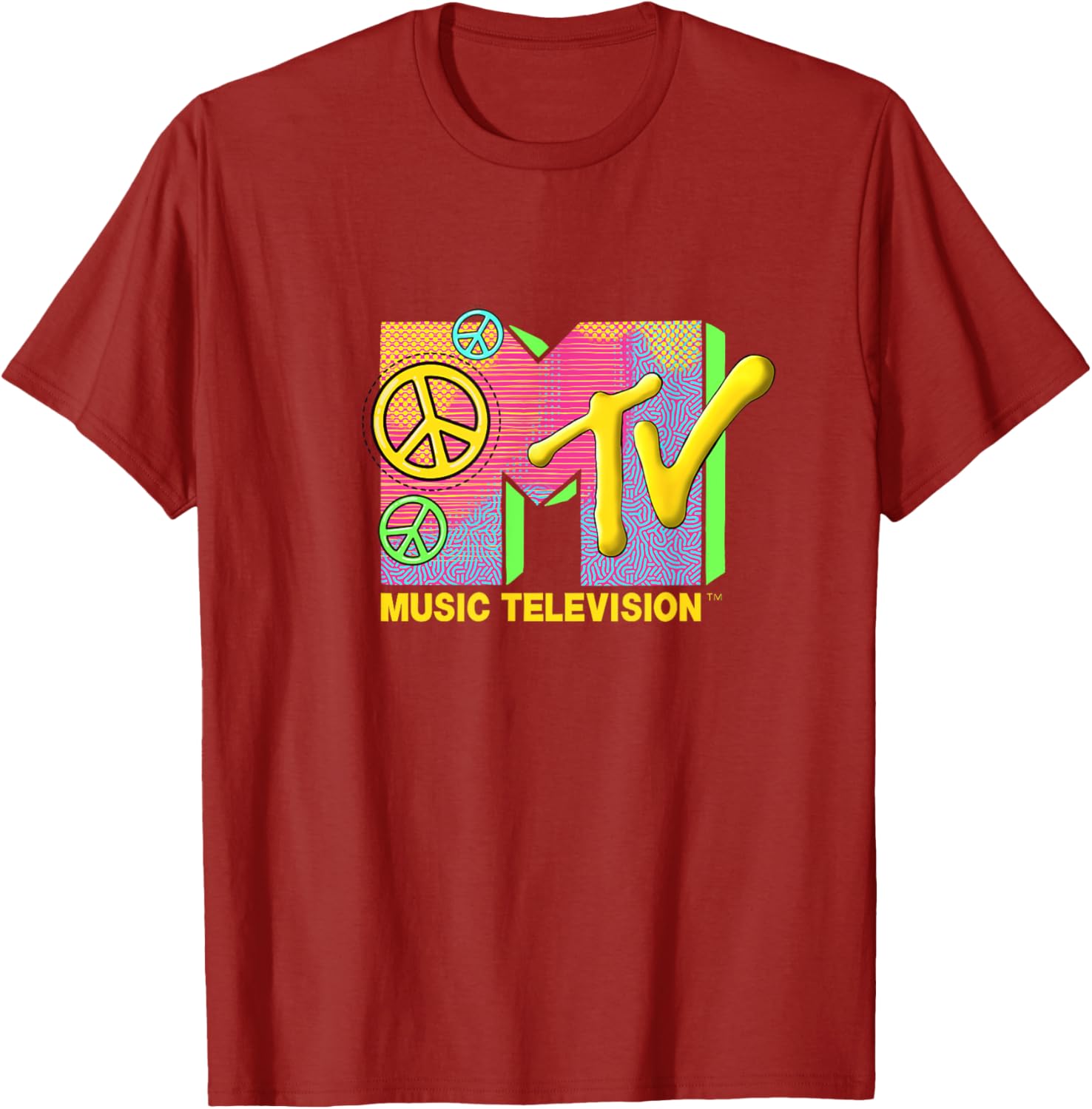 Mademark x MTV Peace Love Happiness T-Shirt - Official Logo Apparel - 19