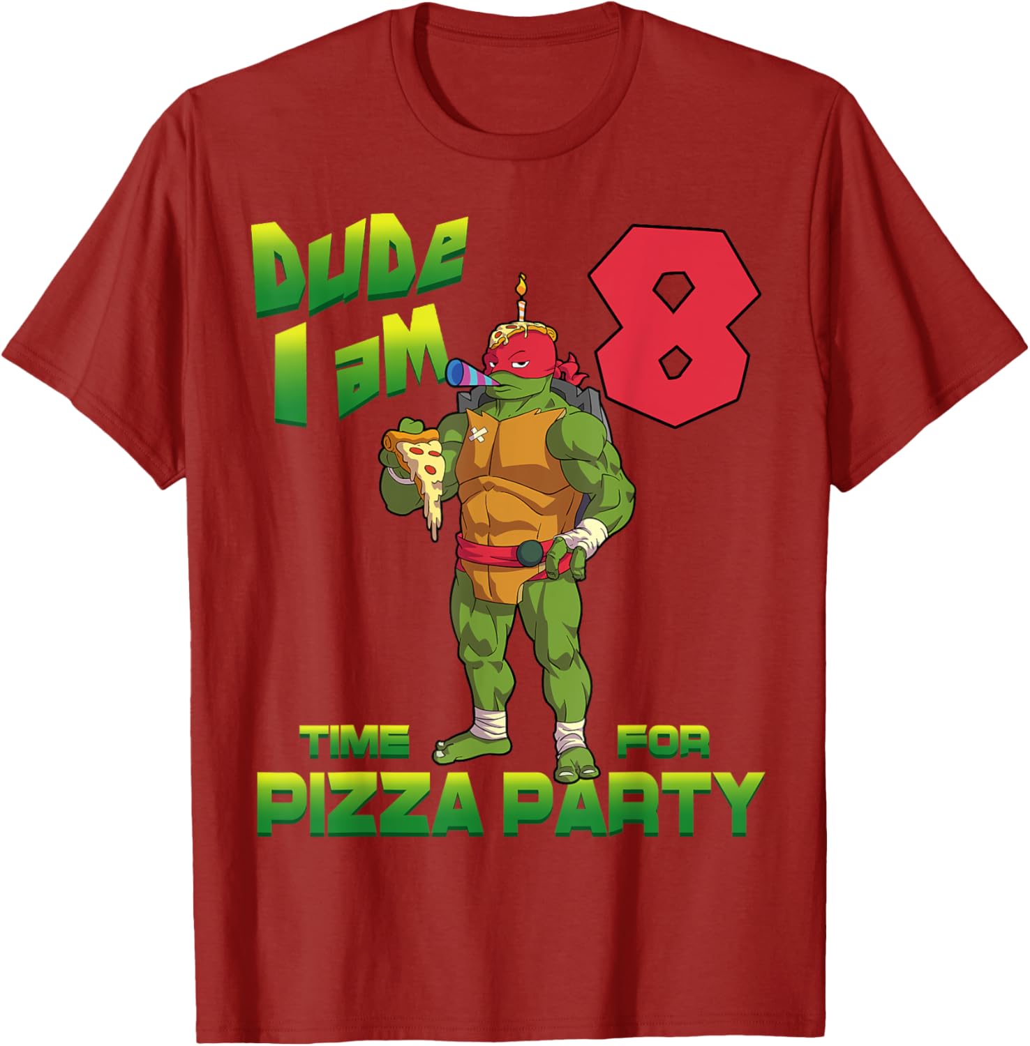 TMNT Raphael Pizza Party T-Shirt for Kids - Perfect Birthday Gift! - 21